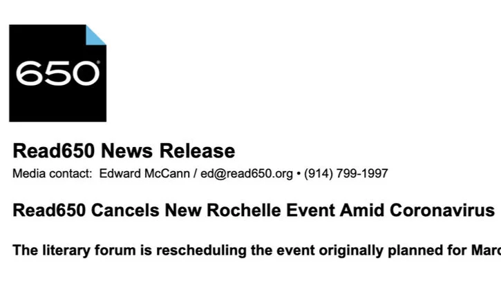 March 15 New Rochelle event POSTPONED