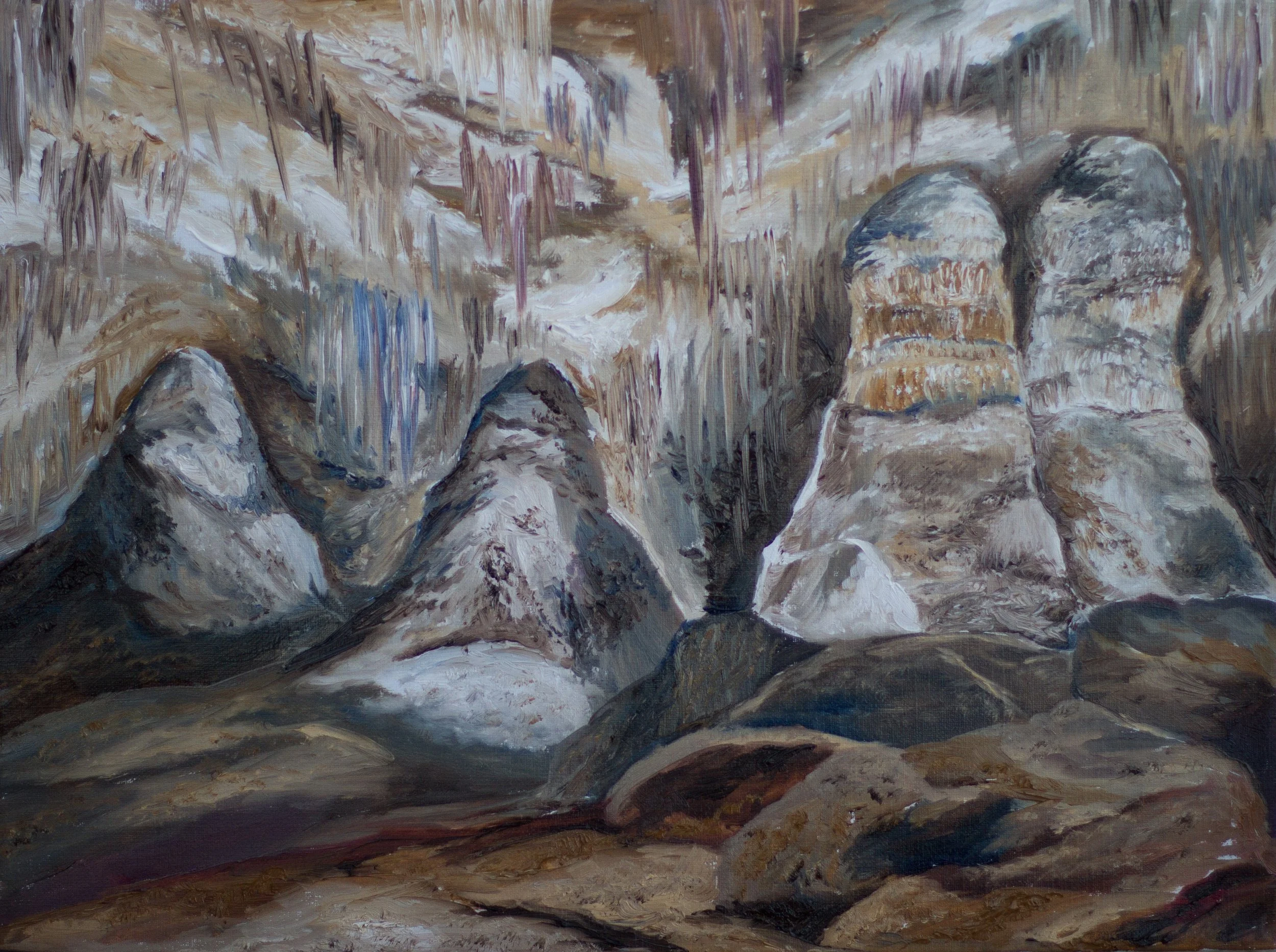 Four Pillars, Carlsbad Caverns National Park, 2026,
oil on canvas, 12x16"