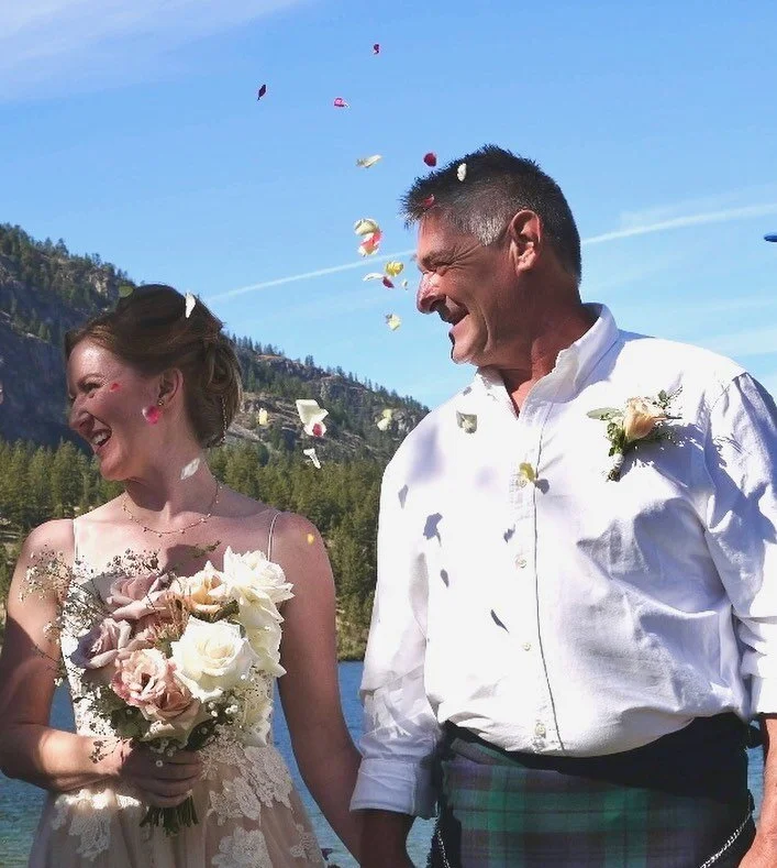 That just married feeling. 
Sometimes I have the pleasure of designing floral for friends. A beautiful tea party setting nestled on Vaseux Lake in the Okanagan Falls. A beautiful day