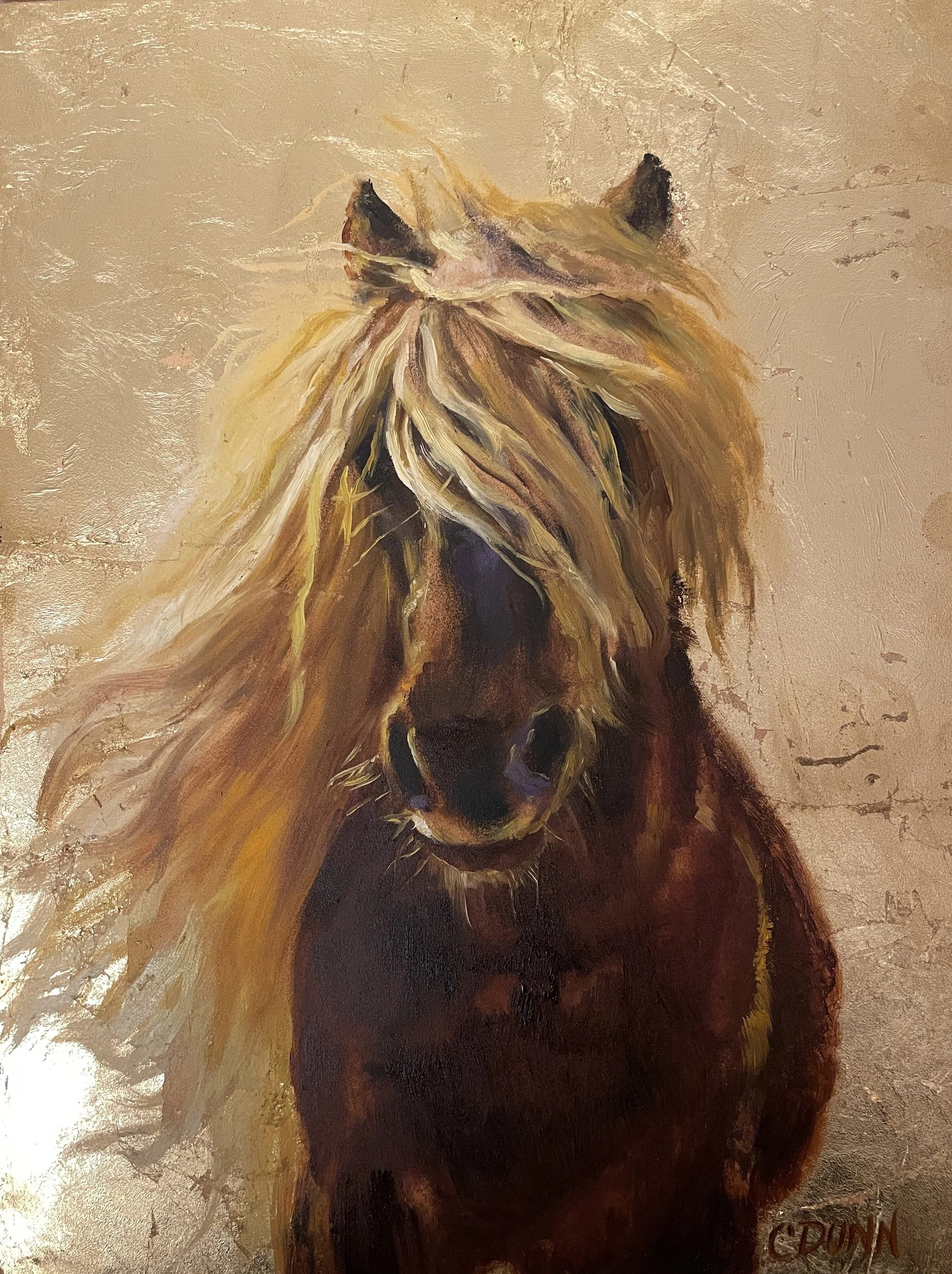 Woodland Friends 2026 'First Light' (Wild Pony on Gold Leaf Background)