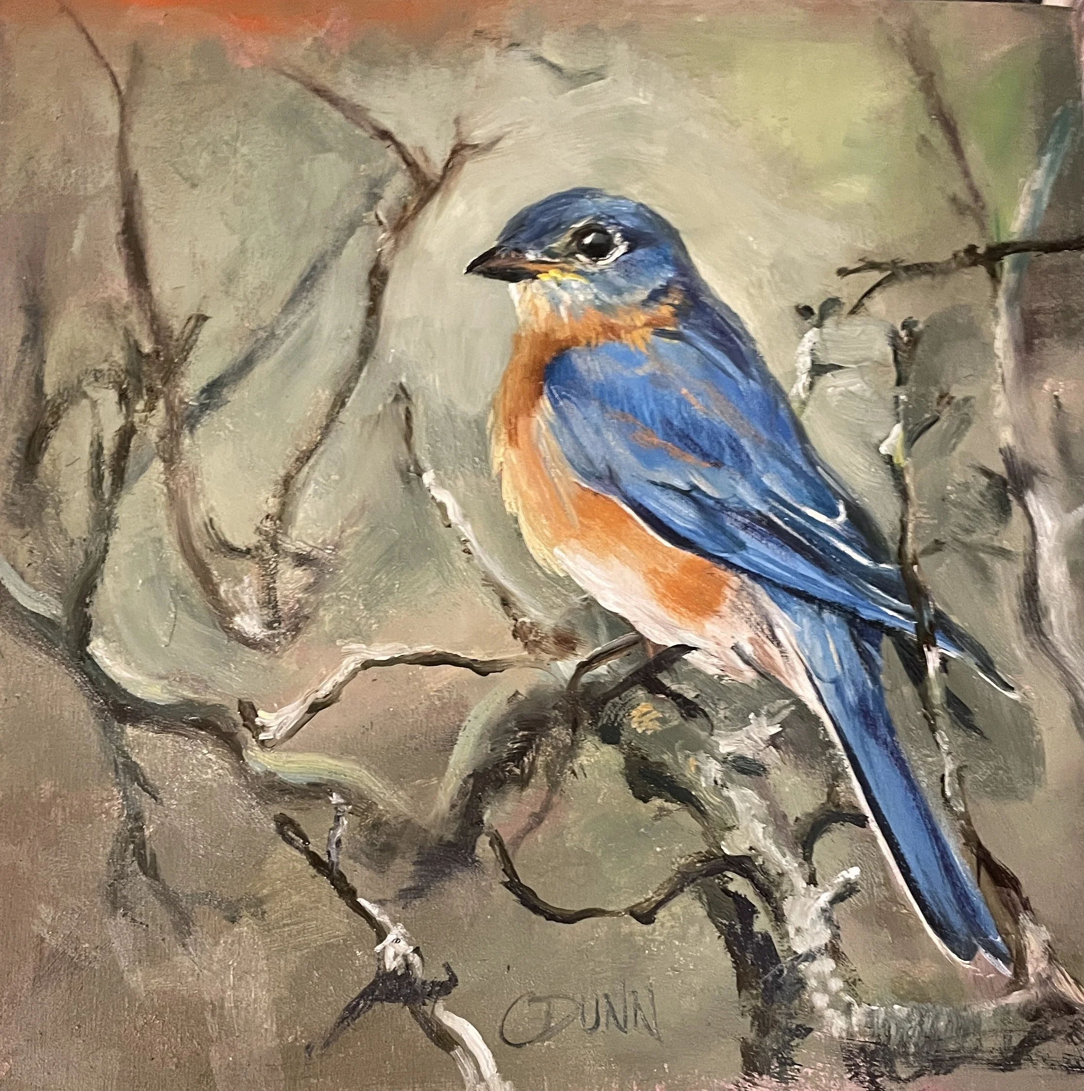 Woodland Friends 2026 'Still Here' (Bluebird on Tree Limb)