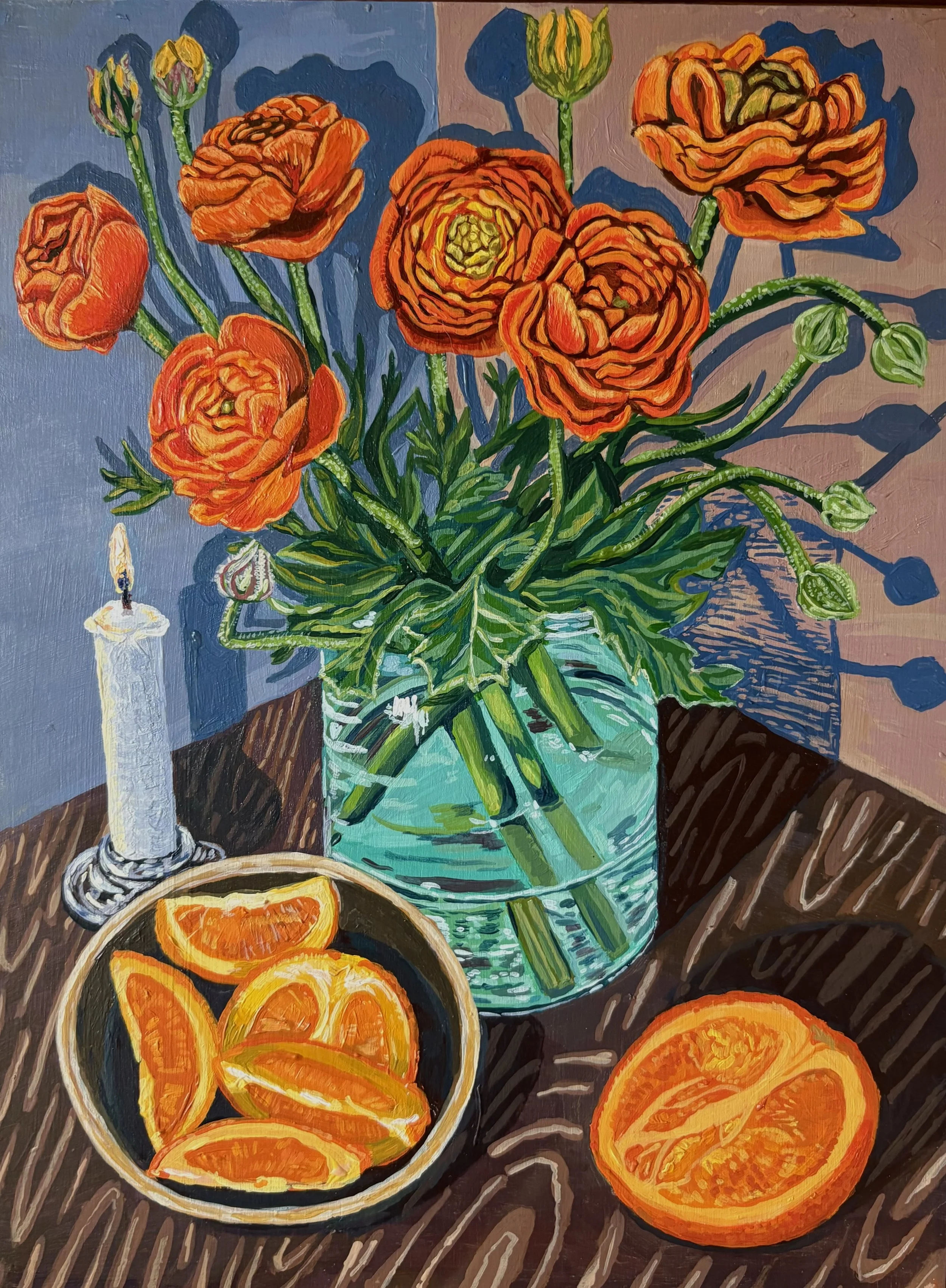 Spring Study: Ranunculus and Oranges