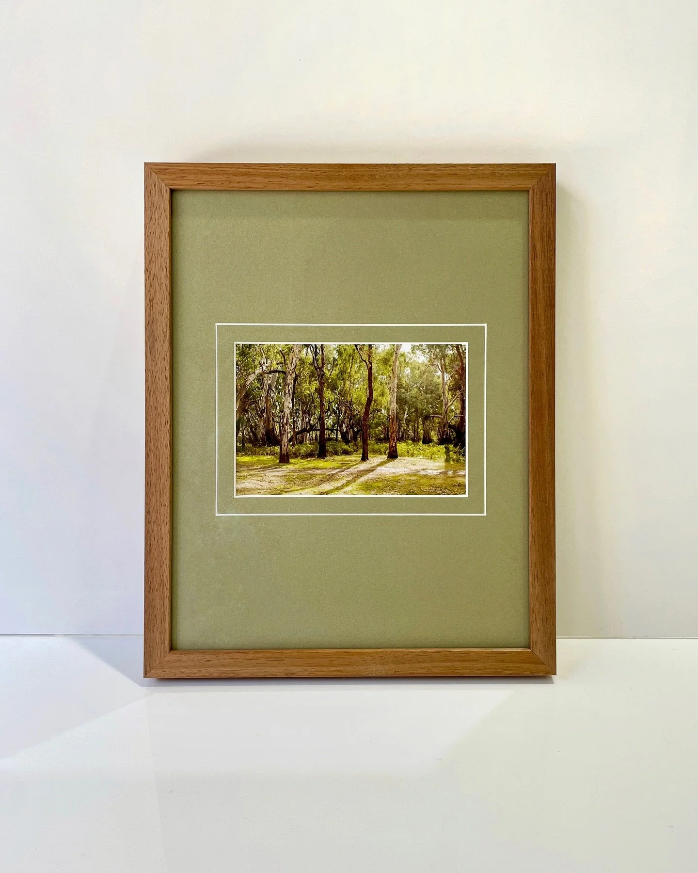 An Australian Blackwood timber frame with custom-size matting is the perfect pairing for this peaceful scene taken along the Murrumbidgee River. Finished with the beautiful Artglass70 for crystal clear detail, true colours, UV protection and reflecti