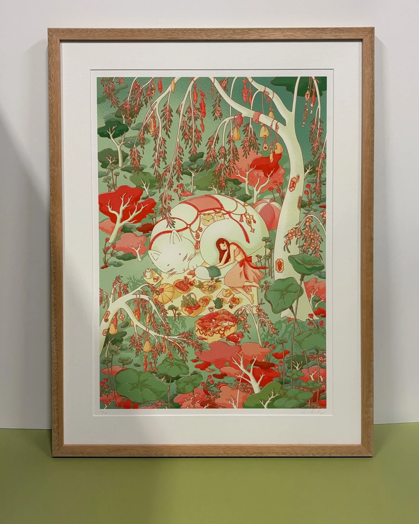 We have used the earthy charm of a natural timber frame to accompany this beautiful artwork, giving a harmonious and balanced overall look.

#customframingsydney