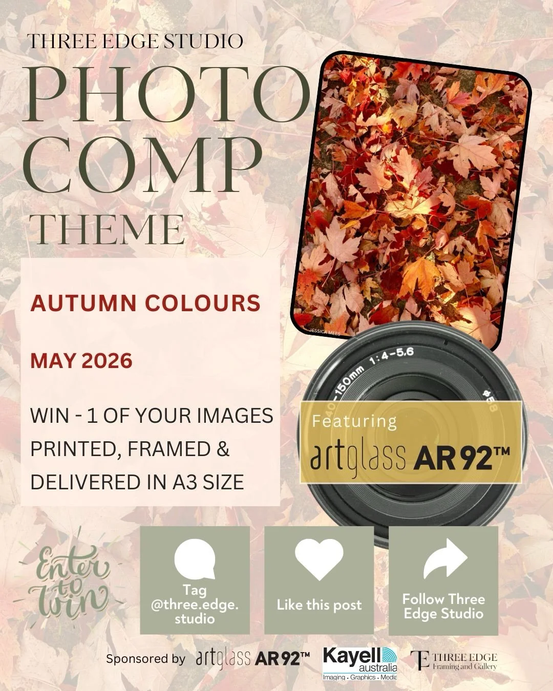 Three Edge is excited to announce our monthly photography competition is now open, and the May 2026 theme is &ldquo;Autumn Colours&rdquo;. Have fun with the theme and explore the abstract, traditional, story-telling or whatever Autumn Colours evoke f