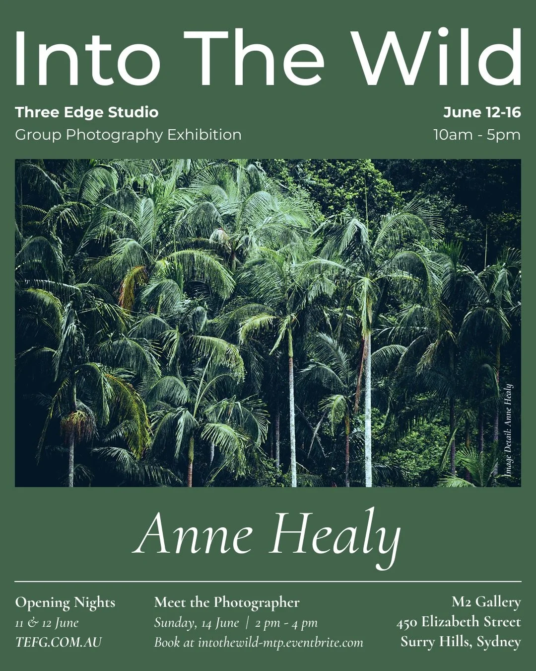 We welcome you to Into The Wild at the M2 Gallery in Sydney. Three Edge Studio Group Photography Exhibition presents an outstanding collection of 54 curated photography works by 30 photographers from Australia and New Zealand.

We are very proud to p
