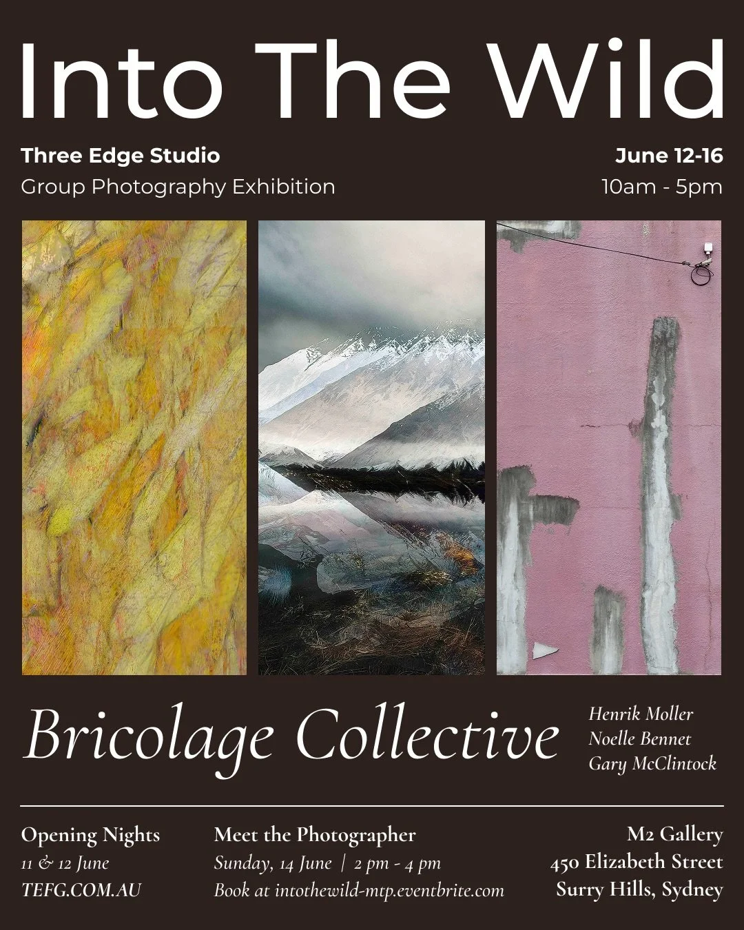We welcome you to Into The Wild at the M2 Gallery in Sydney. Three Edge Studio Group Photography Exhibition presents an outstanding collection of 54 curated photography works by 30 photographers from Australia and New Zealand.

We are extremely proud