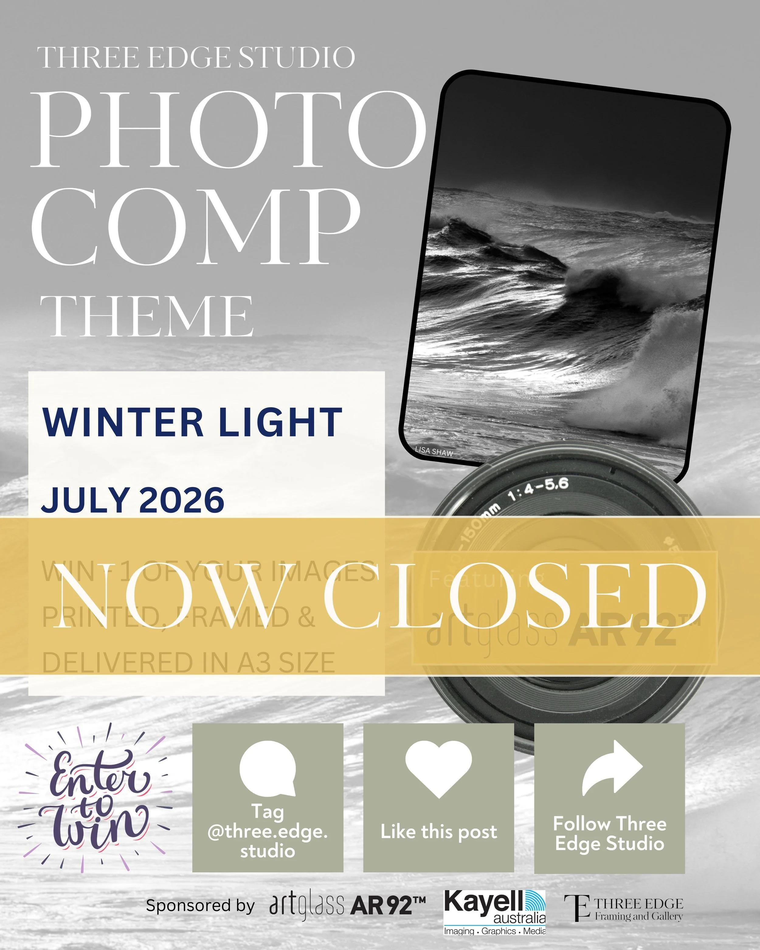 Three Edge National Photo Comp&rsquo;s July theme &lsquo;Winter Light&rsquo; is now closed! The winner will be announced by 5pm Friday 31 July with finalists announced shortly prior to this on our Story.

A big thank you to everyone who entered your 