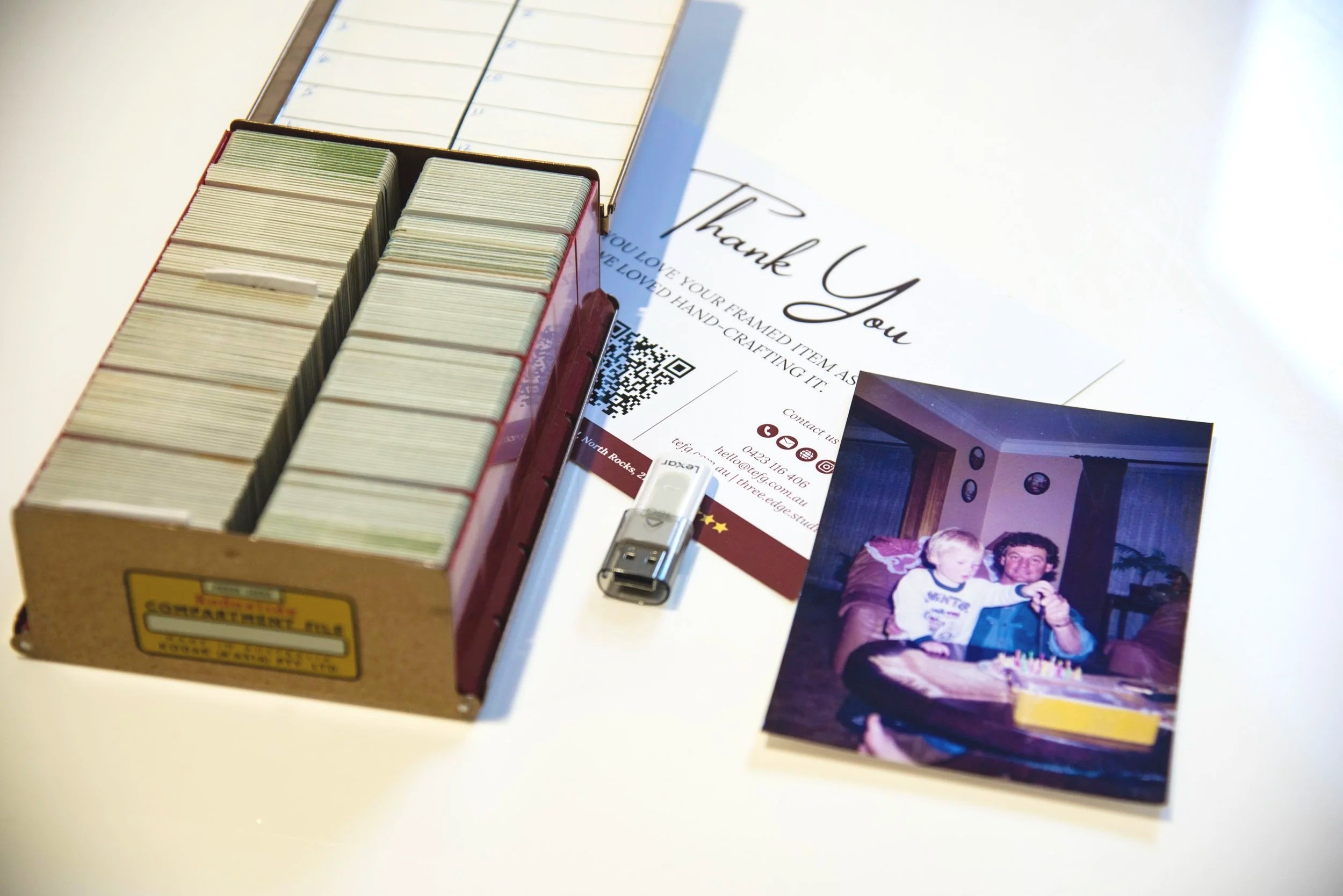 Scanning and restoration services offered at Three Edge Framing and Studio