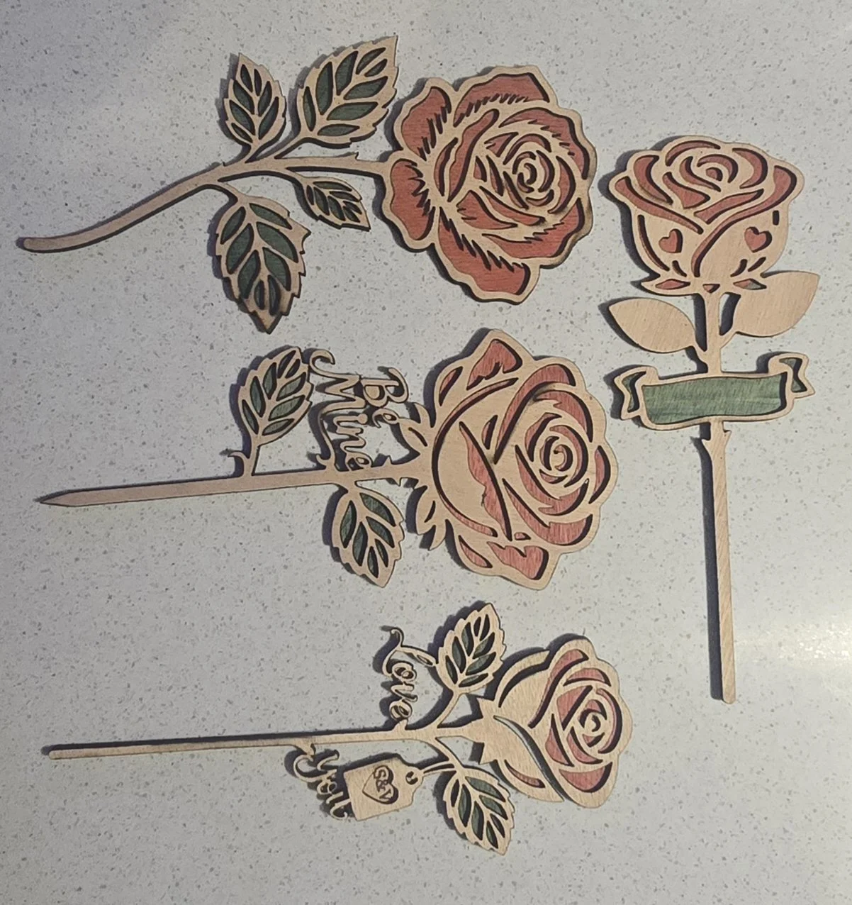 Layered Wooden Rose Digital Design