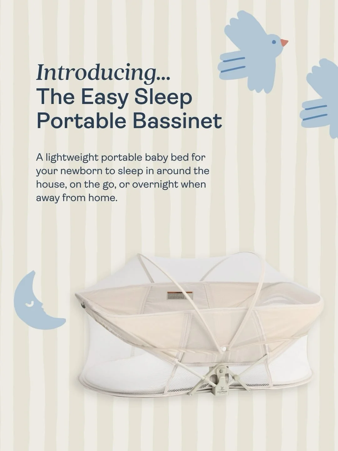 @ergopouch Reintroducing a fan-favourite- The Easy Sleep Portable Bassinet 💤 
This on-the-go sleep solution is suitable from birth to 7kg or at the first signs of rolling, whichever comes first. It&rsquo;s lightweight and travel friendly. The perfec