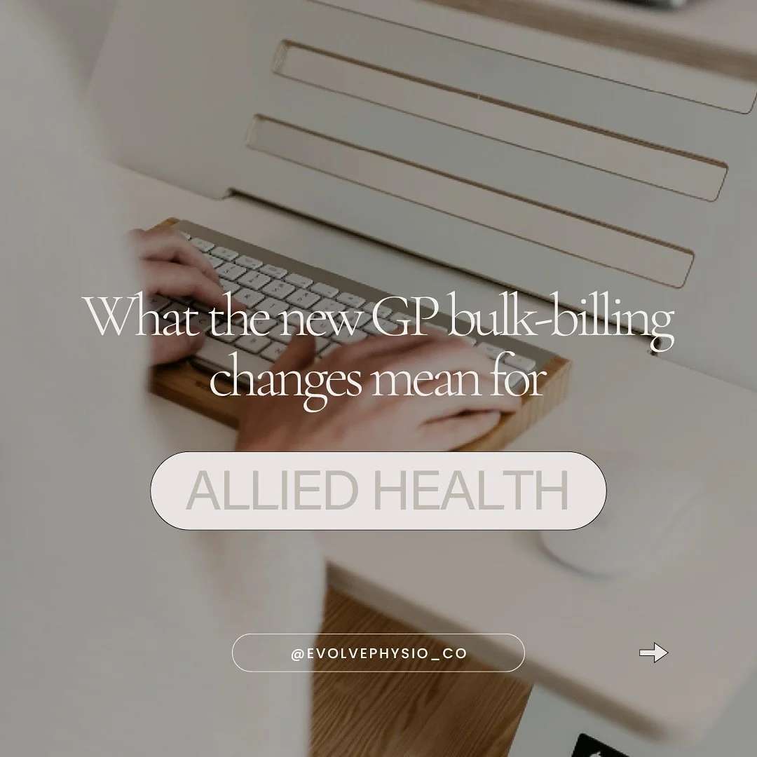Let’s talk about the elephant in the room… š
From 1 November, you might notice more bulk-billing GP clinics in your area. Meanwhile, Medicare rebates for allied health remain the same, which means gaps are still likely to exist for ser