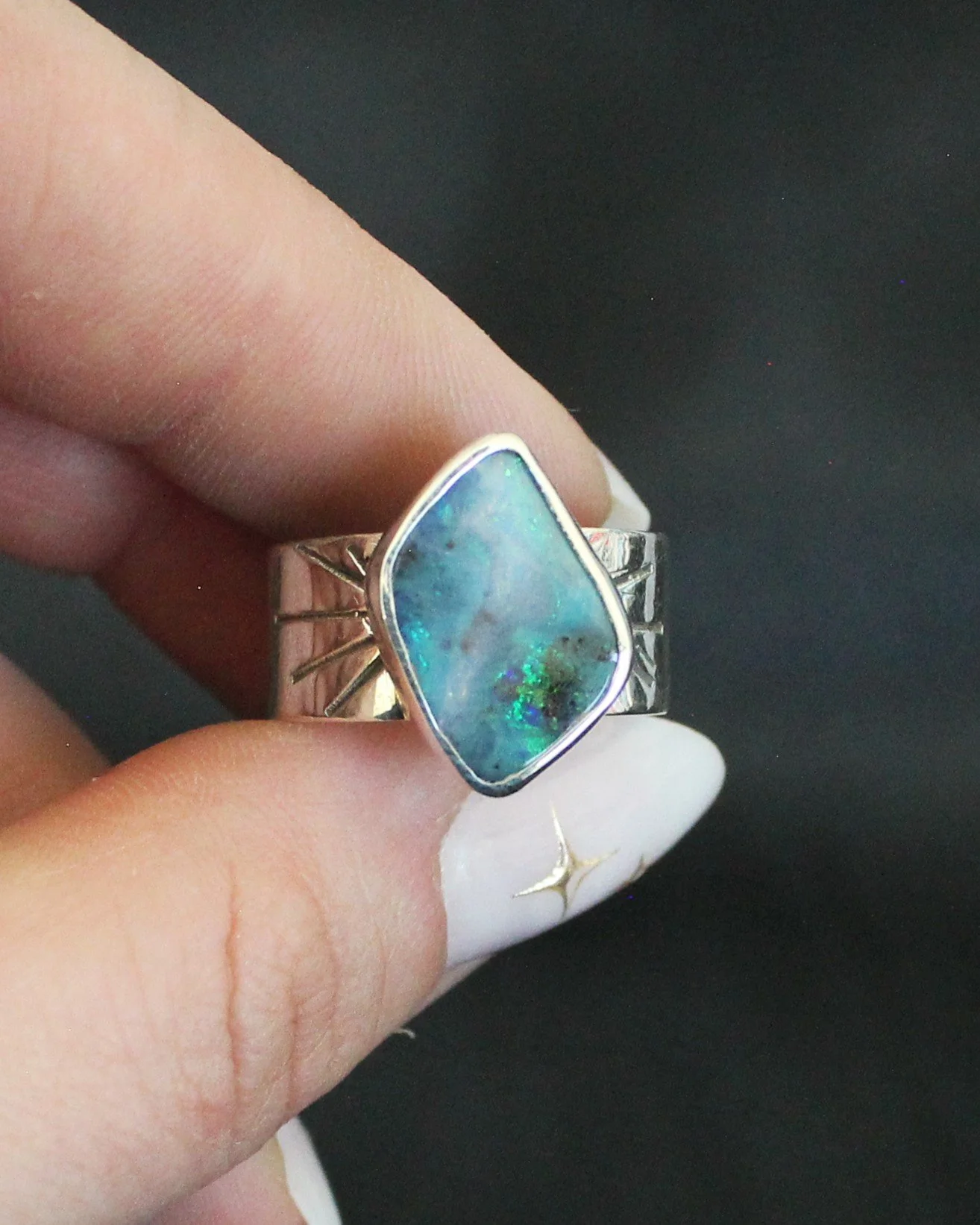 Opal Galaxy Ring - Size 8.5