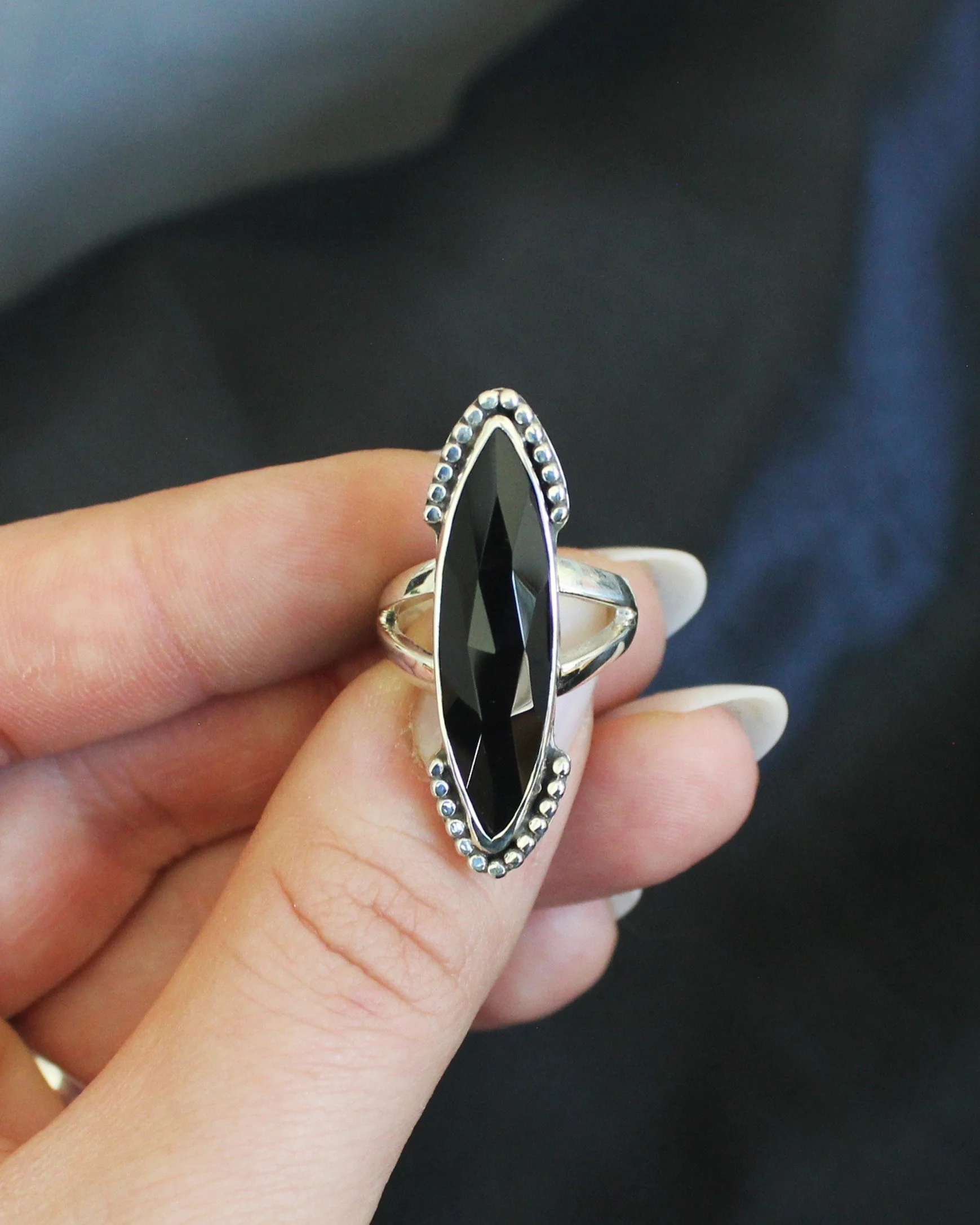 Onyx Spear Ring (multiple sizes)