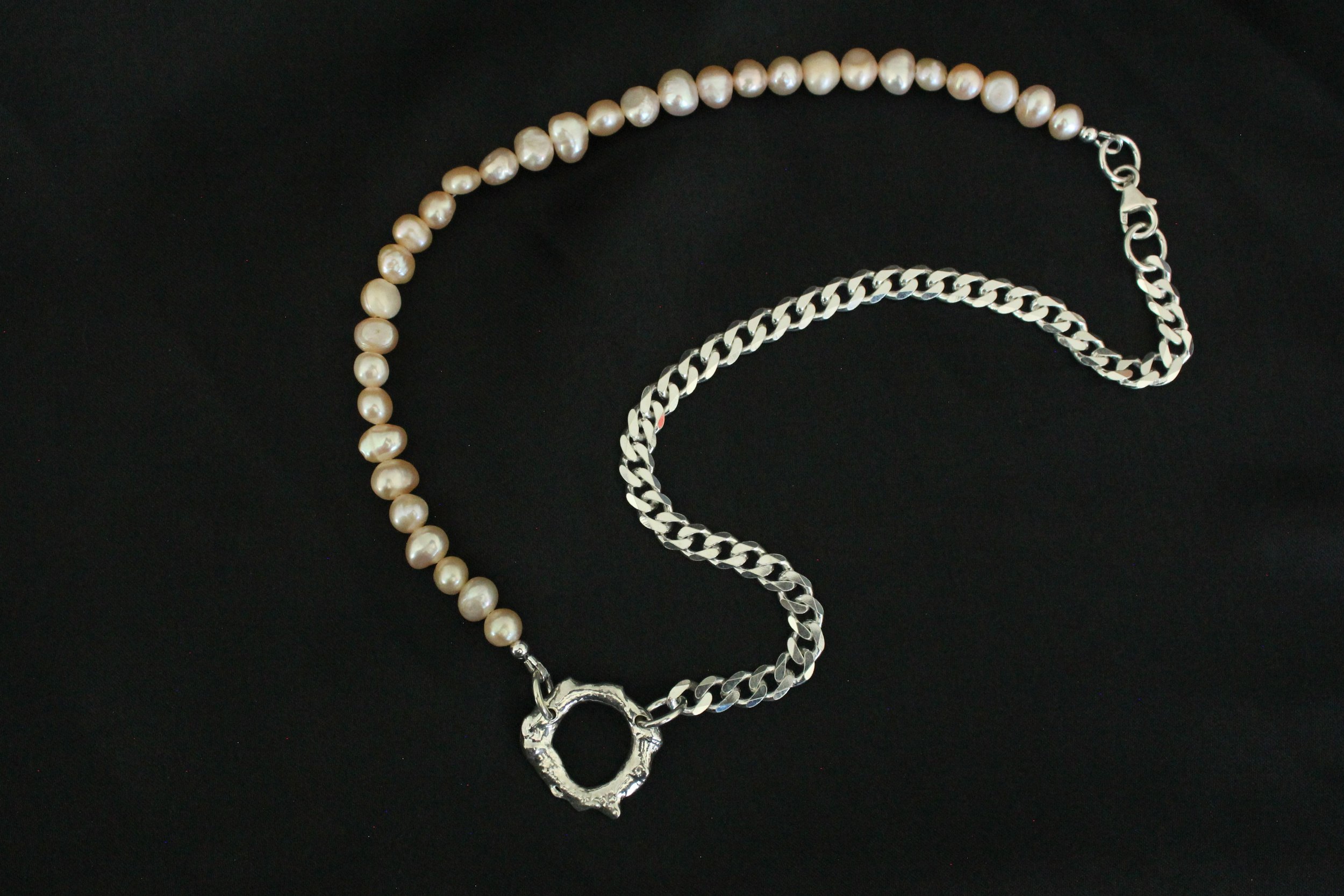 Pink Molten Halo Necklace