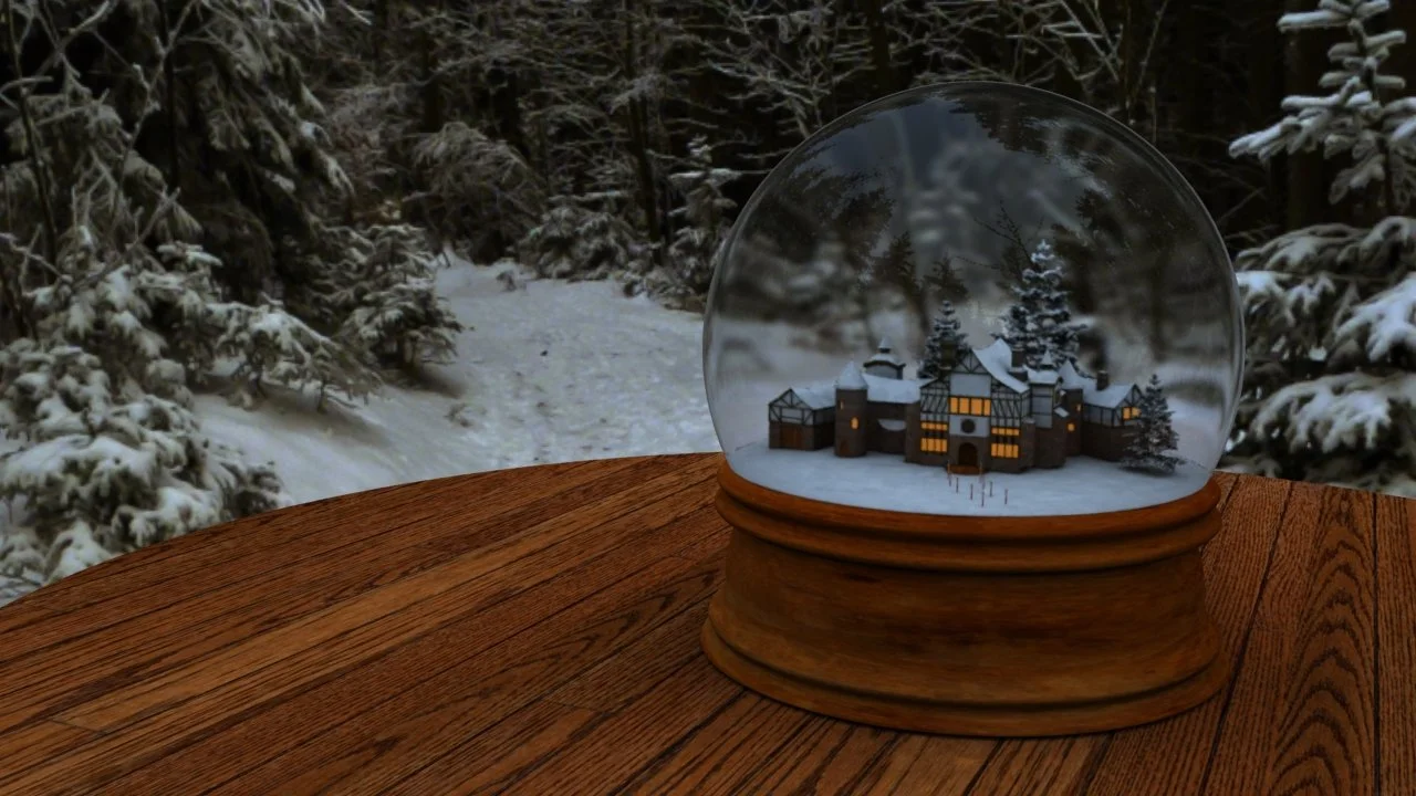 "Snow Globe" - A render of a snow globe using IBL. Software used: Maya, Renderman.