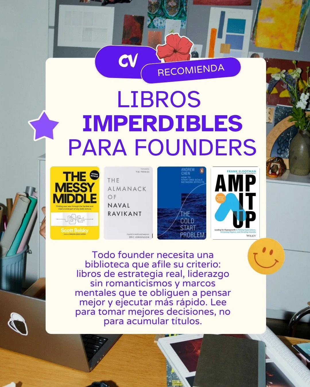 Ser founder no se aprende solo construyendo; tambi&eacute;n se aprende leyendo con criterio. Si quieres pensar m&aacute;s claro, tomar decisiones con m&aacute;s precisi&oacute;n y operar con m&aacute;s fuerza, arma tu biblioteca estrat&eacute;gica. N
