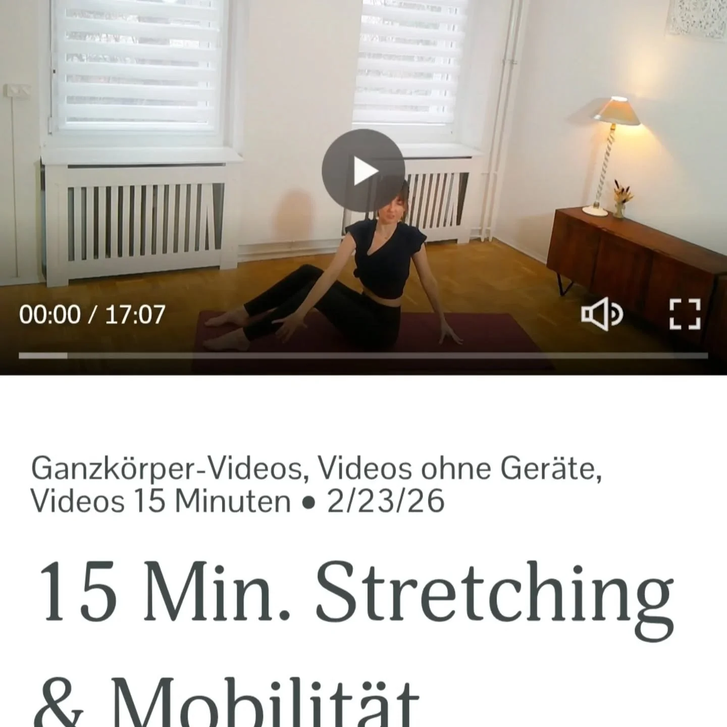 Im Online-Studio findet ihr mal wieder ein kurzes Video f&uuml;r zwischendurch oder als Erg&auml;nzung zu einem anderen Video. 

#pilates #pilatesonlinevideos #mobilitytraining #pilatesstretching #pilateszuhause