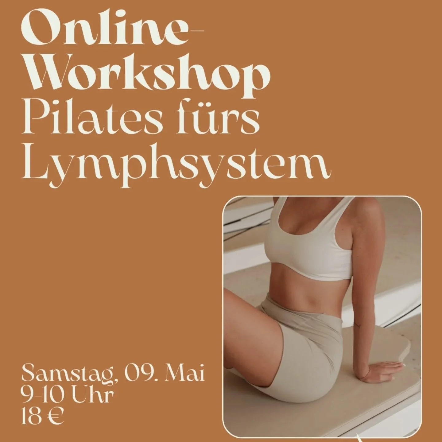 Am Samstag, 09. Mai steht der n&auml;chste Online-Workshop an:
Wir aktivieren den Lymphfluss, unterst&uuml;tzen das Lymphsystem und f&ouml;rdern dadurch die Ausleitung und Entgiftung. 
Neben dem bekannten Fokus auf die K&ouml;rpermitte sprechen  glei