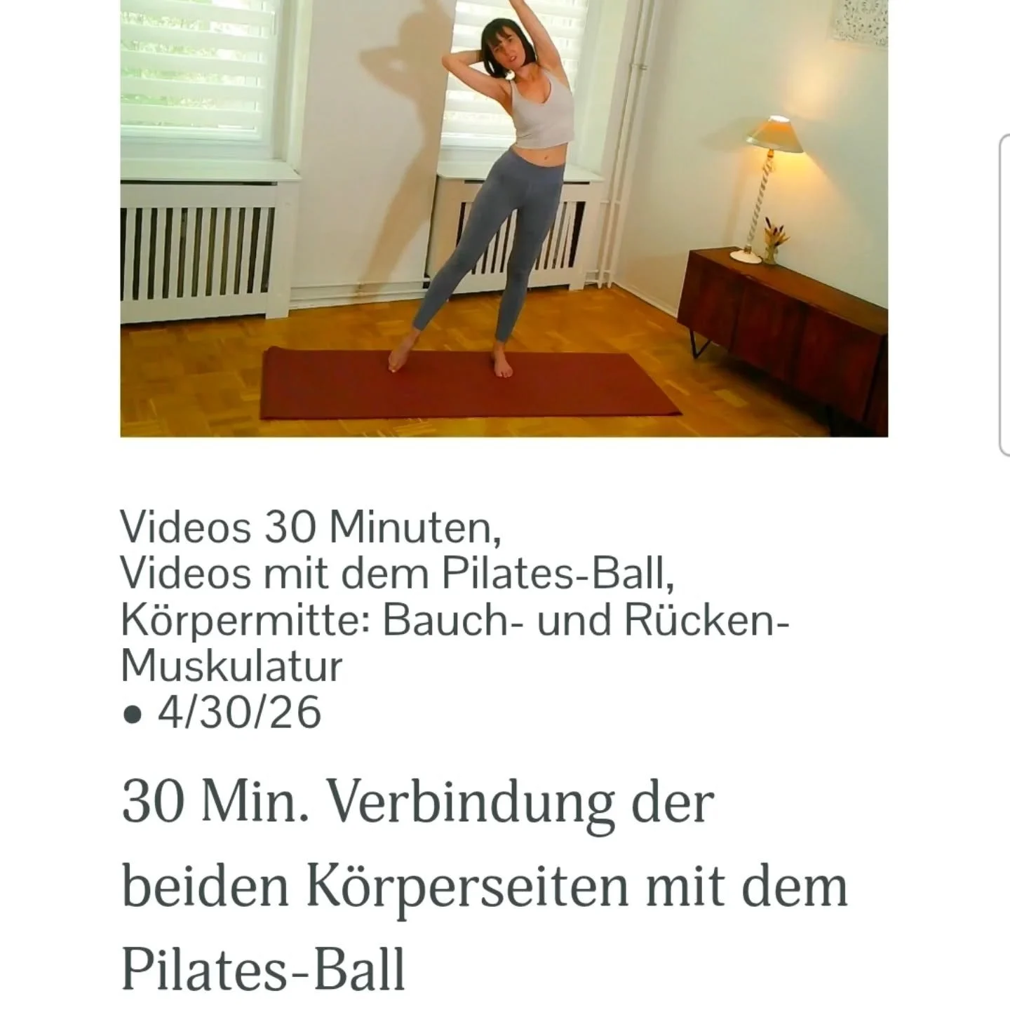 Passend zum Beginn des langen Mai-Wochenendes ist ein neues 30-min&uuml;tiges Video im Online-Studio verf&uuml;gbar. 

Mit diesem Kurs wirst du dich ausbalanciert, in die L&auml;nge gezogen und geerdet f&uuml;hlen. 
Kein K&ouml;rper ist komplett symm