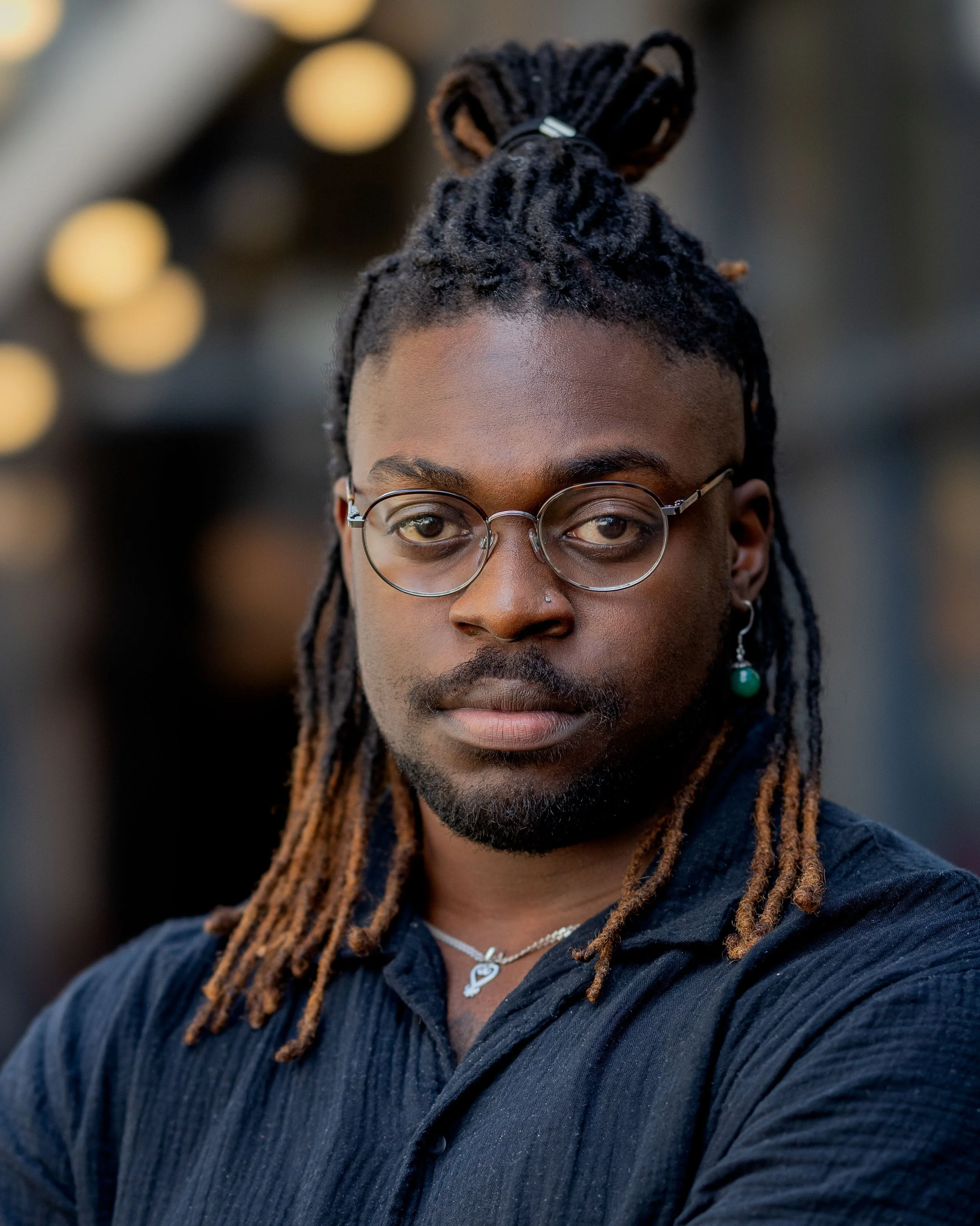 A man wearing glasses