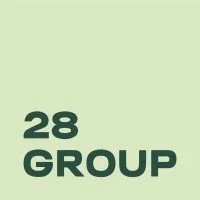 Text reading '28 GROUP' on a light green background.
