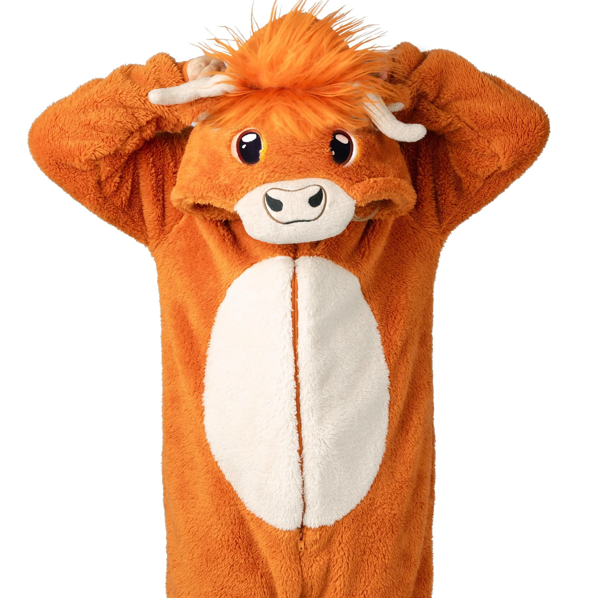 Highland Cow Fluffy Onesie Playsuit Pyjamas with Tail