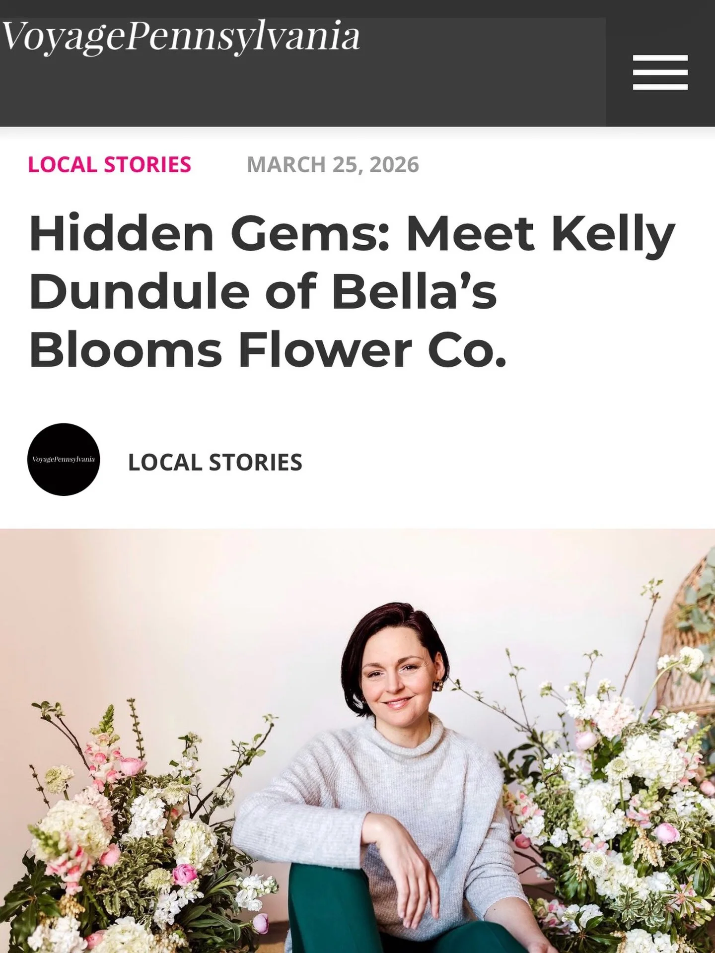 So, we did a thing! Super grateful to have been included in the &lsquo;Hidden Gems&rsquo; series by Voyage Pennsylvania magazine. ‼️

If you&rsquo;re not familiar with us, and/or want to learn more about how Bella&rsquo;s Blooms got started, what goe