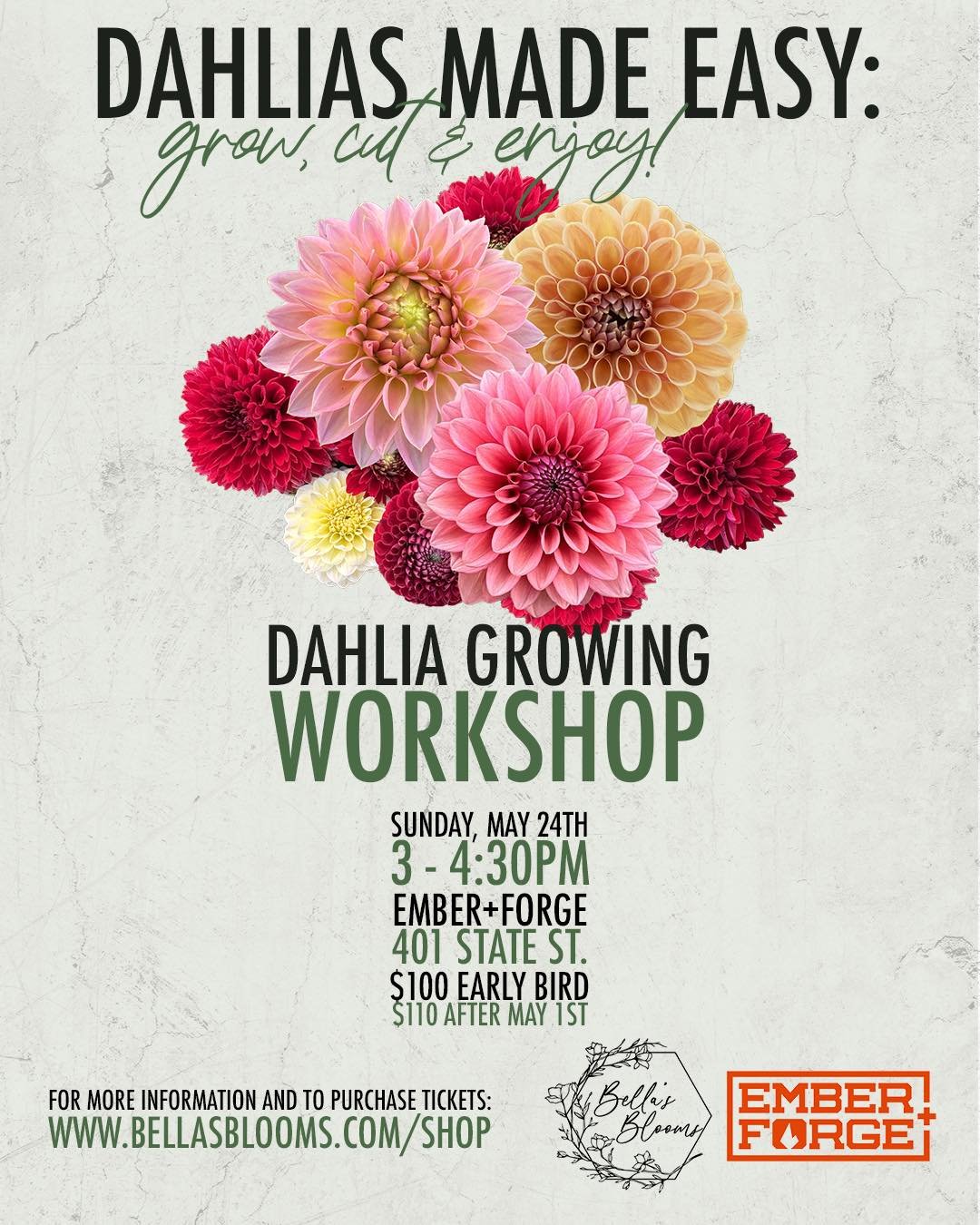 You. Armfuls of dahlias. All summer long. 🌸

It&rsquo;s more doable than you think, and we&rsquo;re going to show you exactly how.

Join us May 24th for a hands-on dahlia workshop at @emberandforge. In 90 minutes, you&rsquo;ll learn how we grow dahl