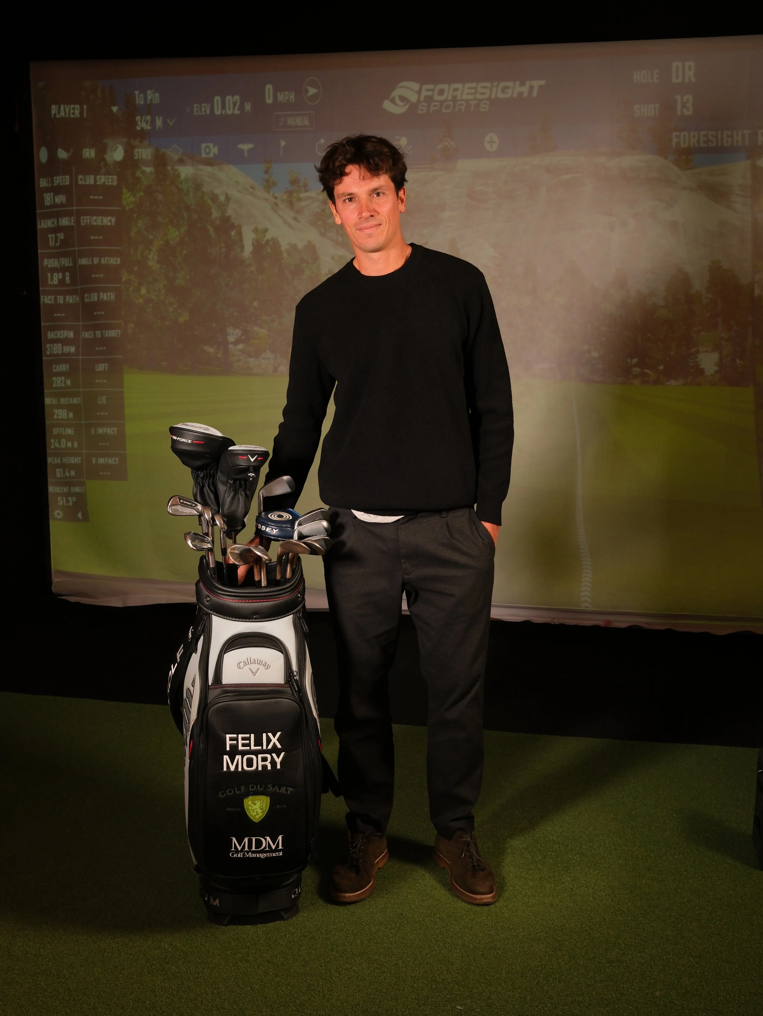 DP World Tour-Spieler Felix Mory im Fitting-Studio von Weiss Golf