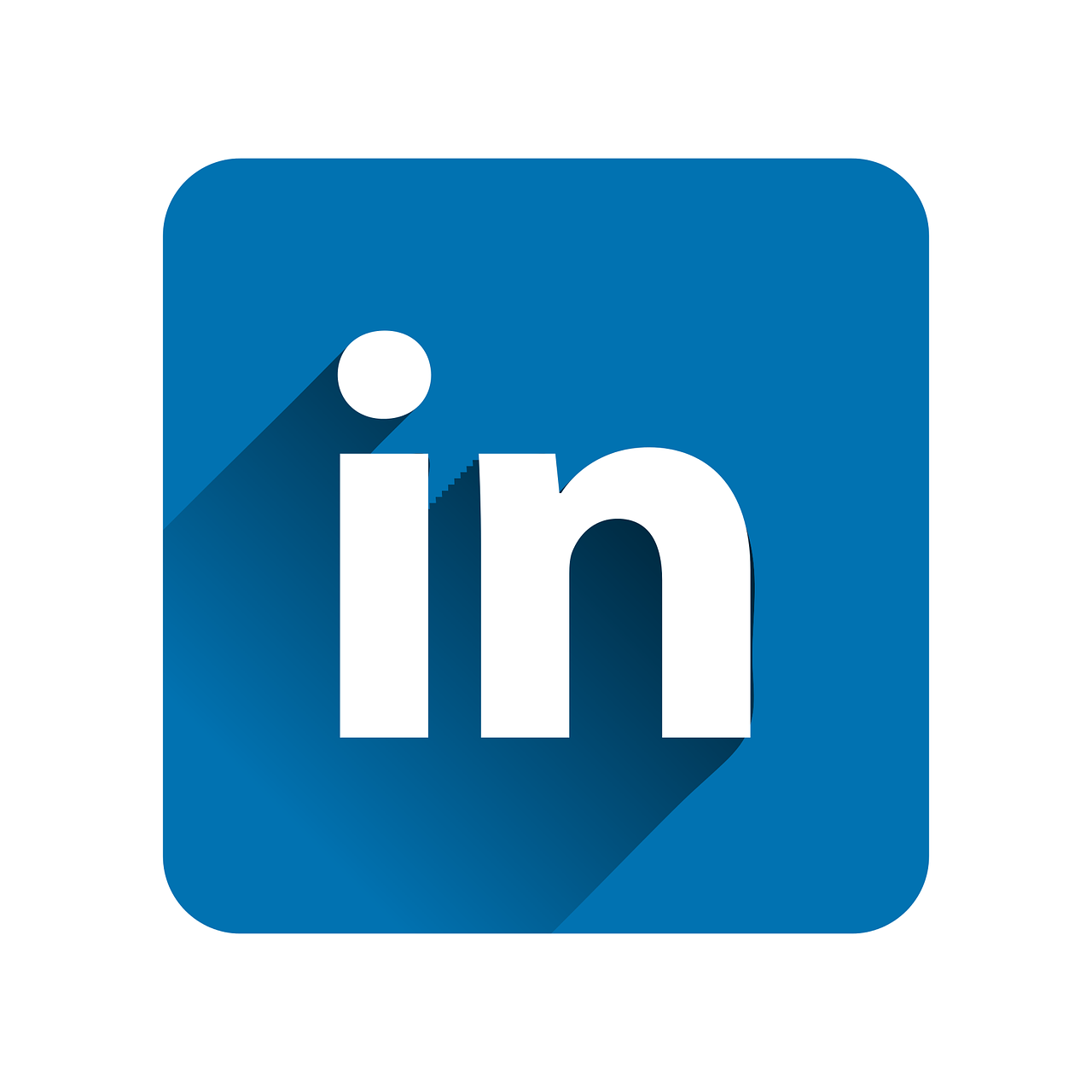 LinkedIn logo with white lowercase letters 'in' on a blue background