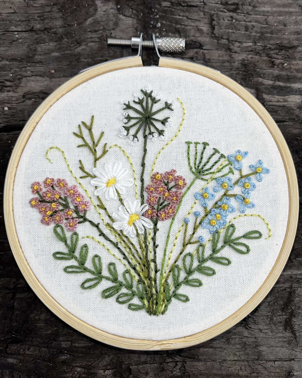 Floral Embroidered Hoop — Blooms on 7