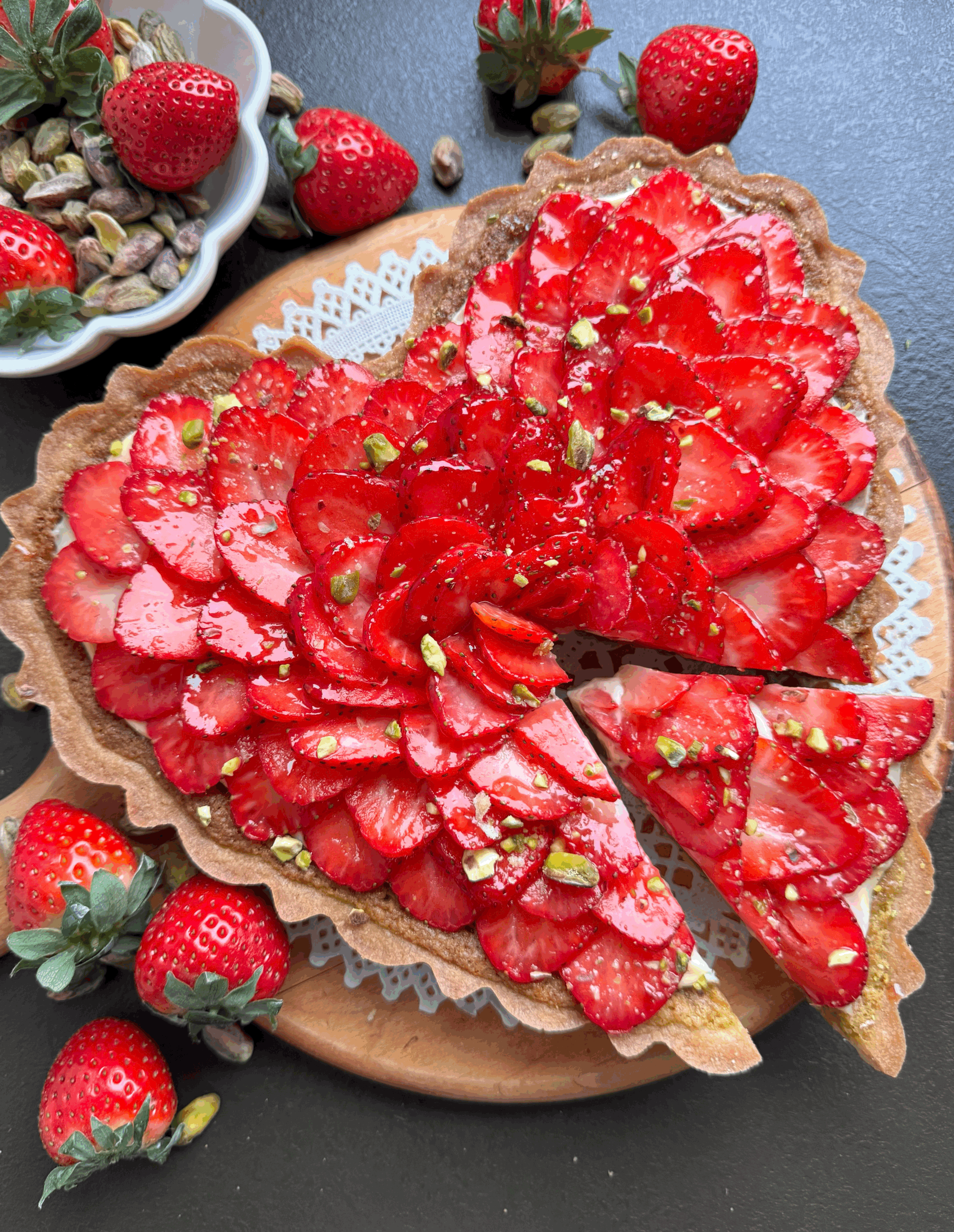 Strawberry Pistachio Tart