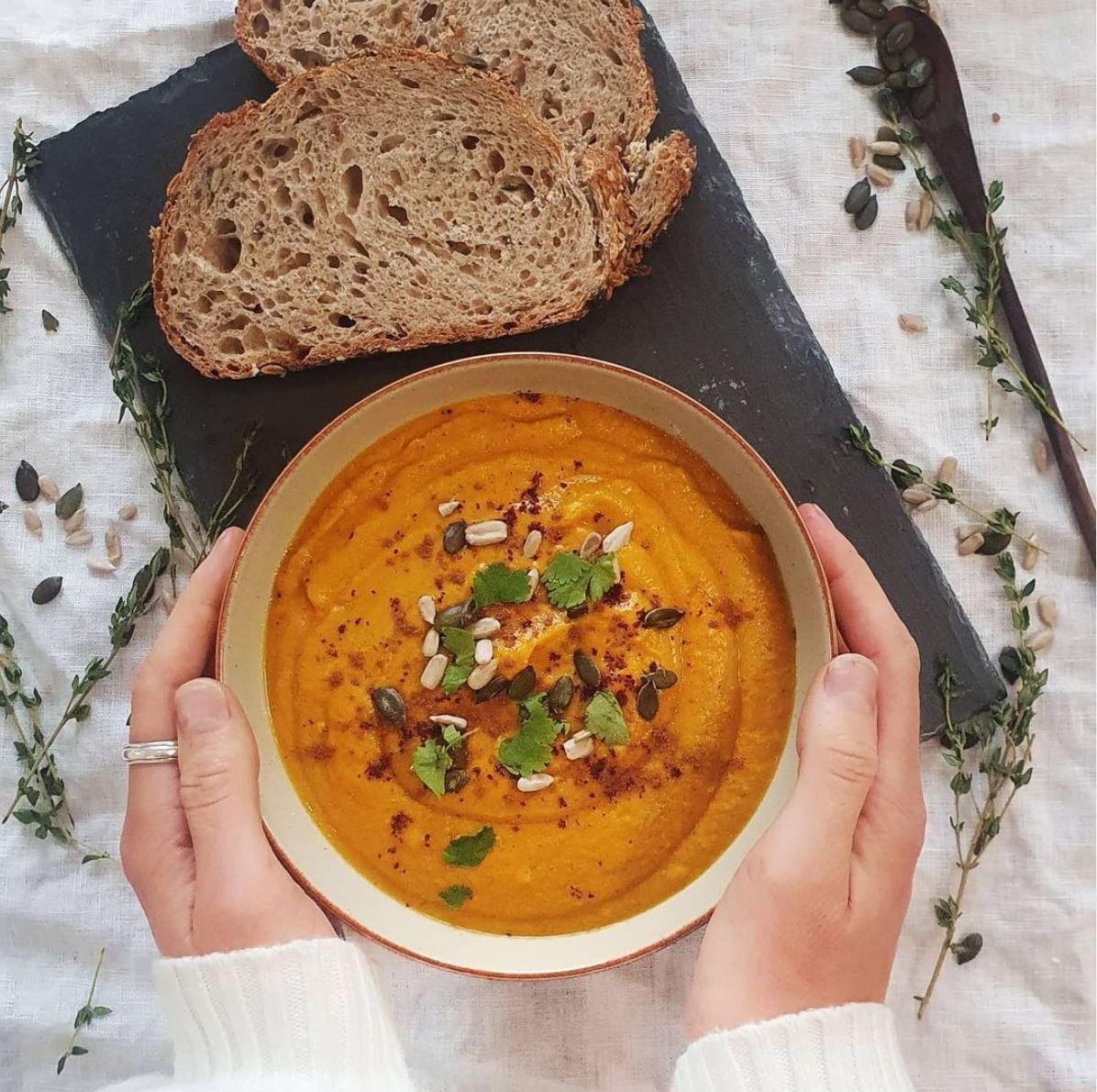 Spiced Roasted Pumpkin, Carrot, Ginger & Turmeric Soup — Pippa Groves