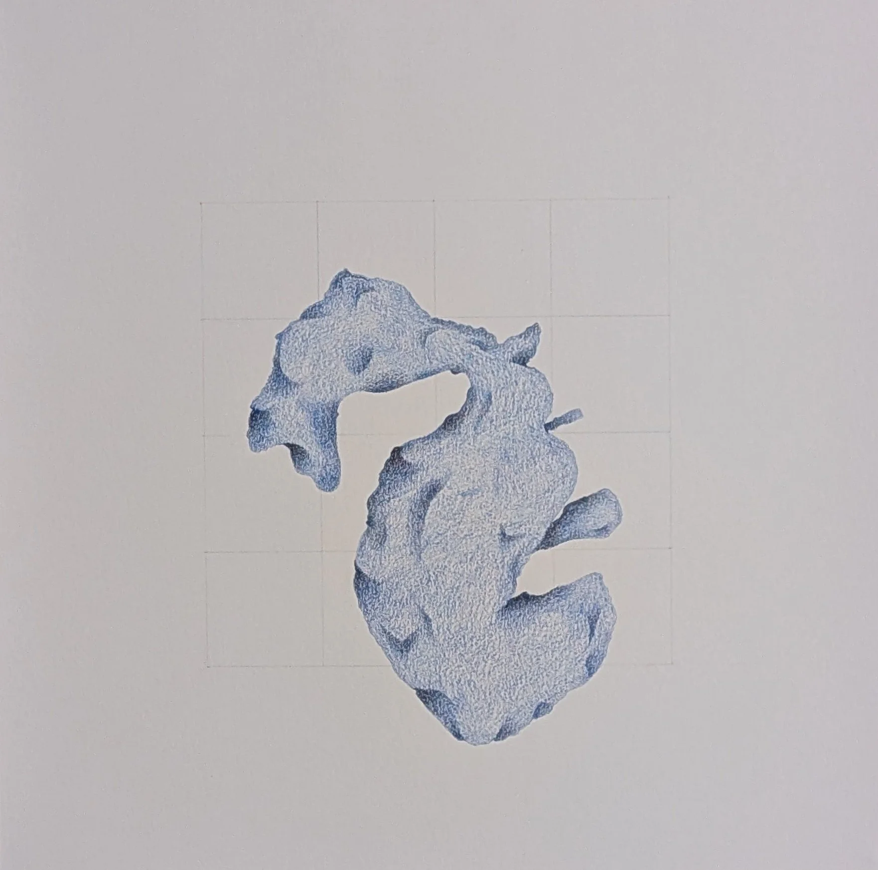 Writhe (2024).  Graphite and colour pencil on paper.