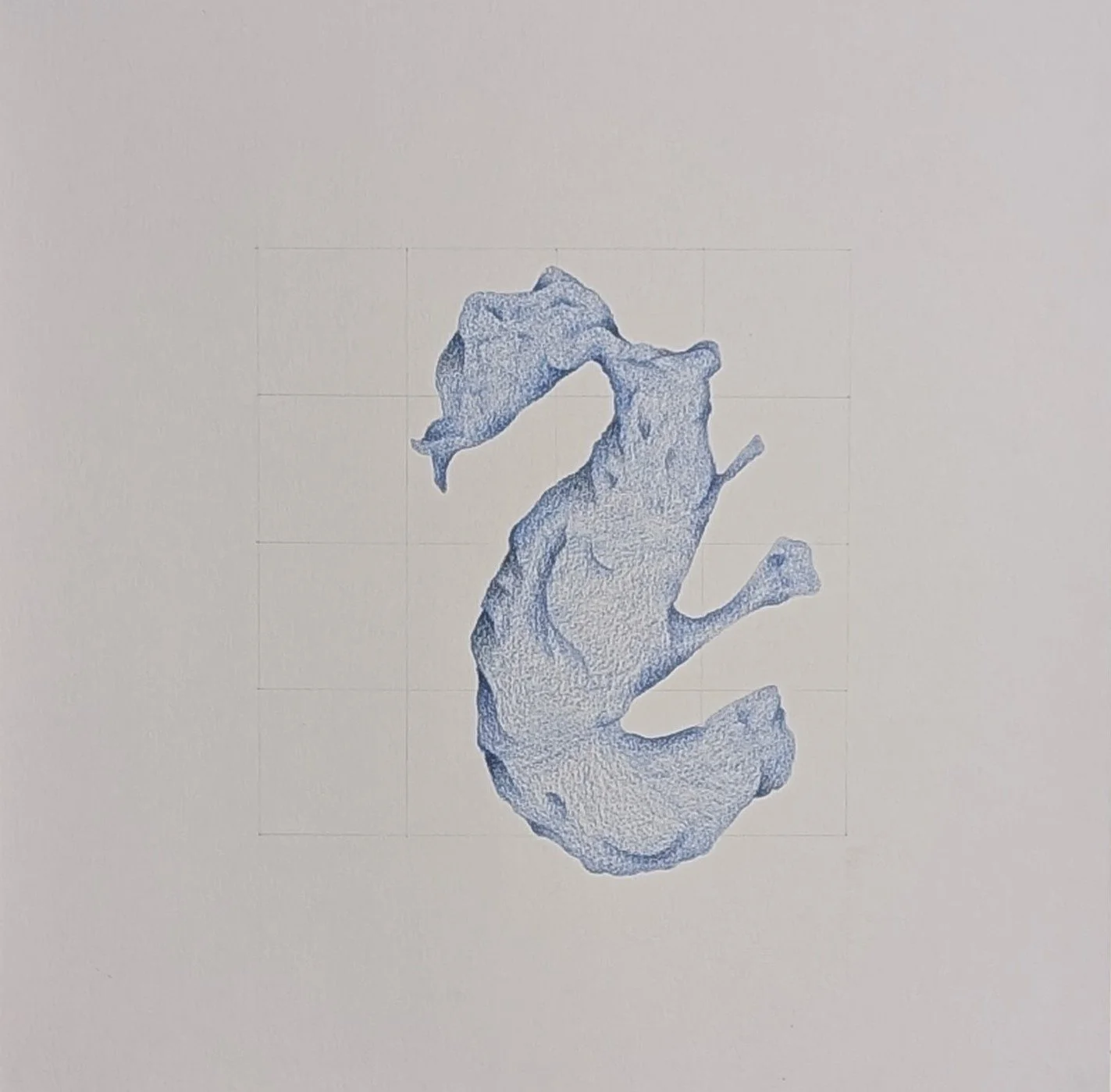 Writhe (2024).  Graphite and colour pencil on paper.  