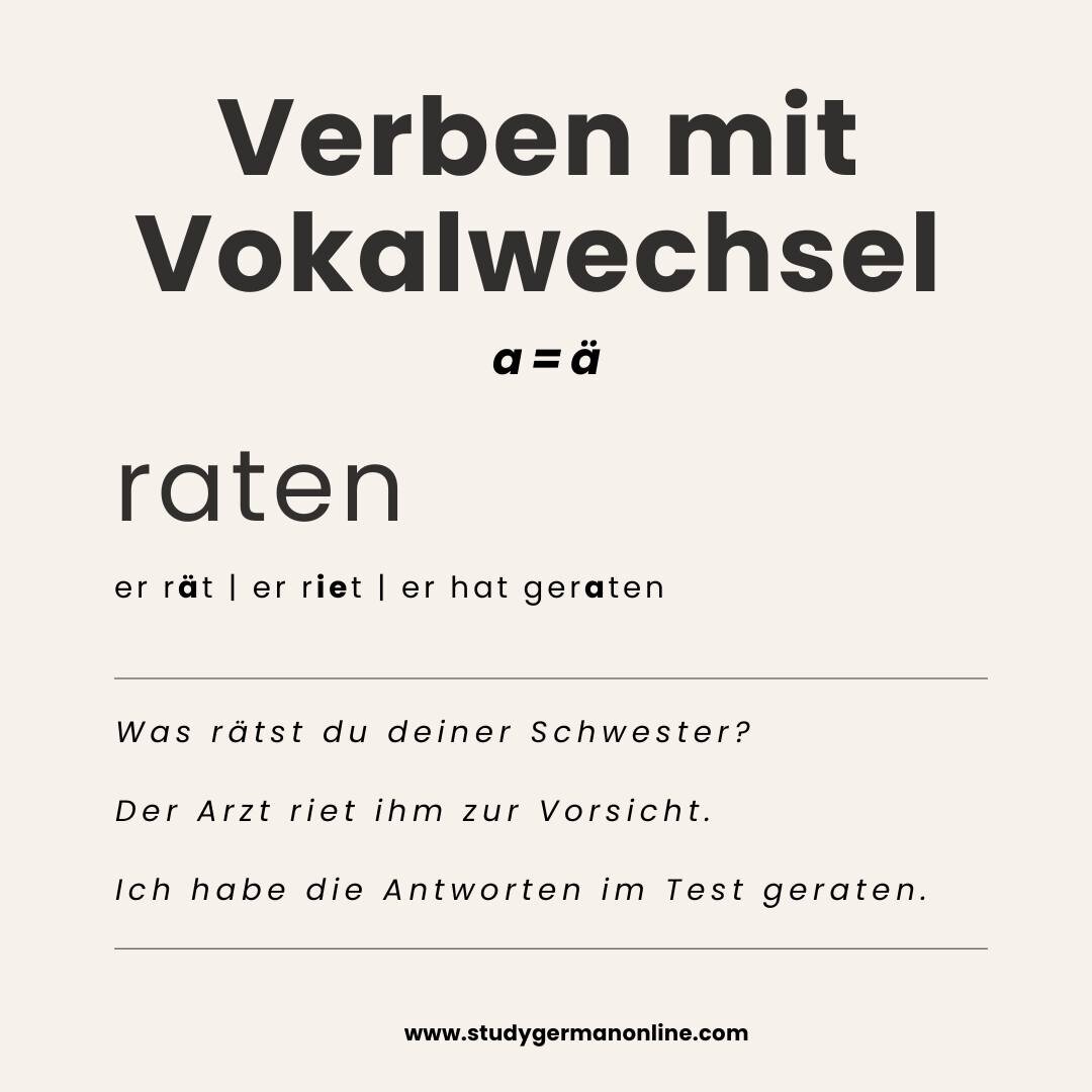 Struggling with mastering German irregular verbs? Look no further than German irregular verbs a! Learn to shift those tricky a to &auml; verbs quickly and easily. You'll be speaking like a pro in no time!
https://tinyurl.com/6xex6shf

#vocabulary #ge