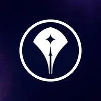 A white pen nib icon enclosed in a white circle on a dark blue background.