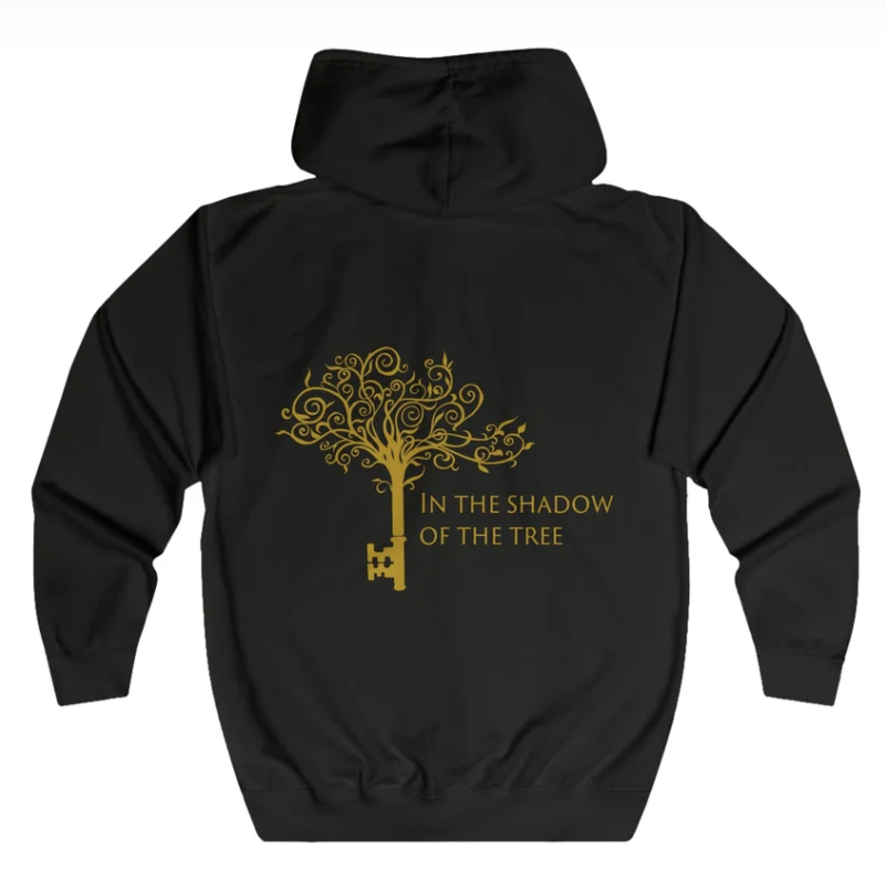 Hand-Printed In The Shadow of The Tree Full Zip Hoodie