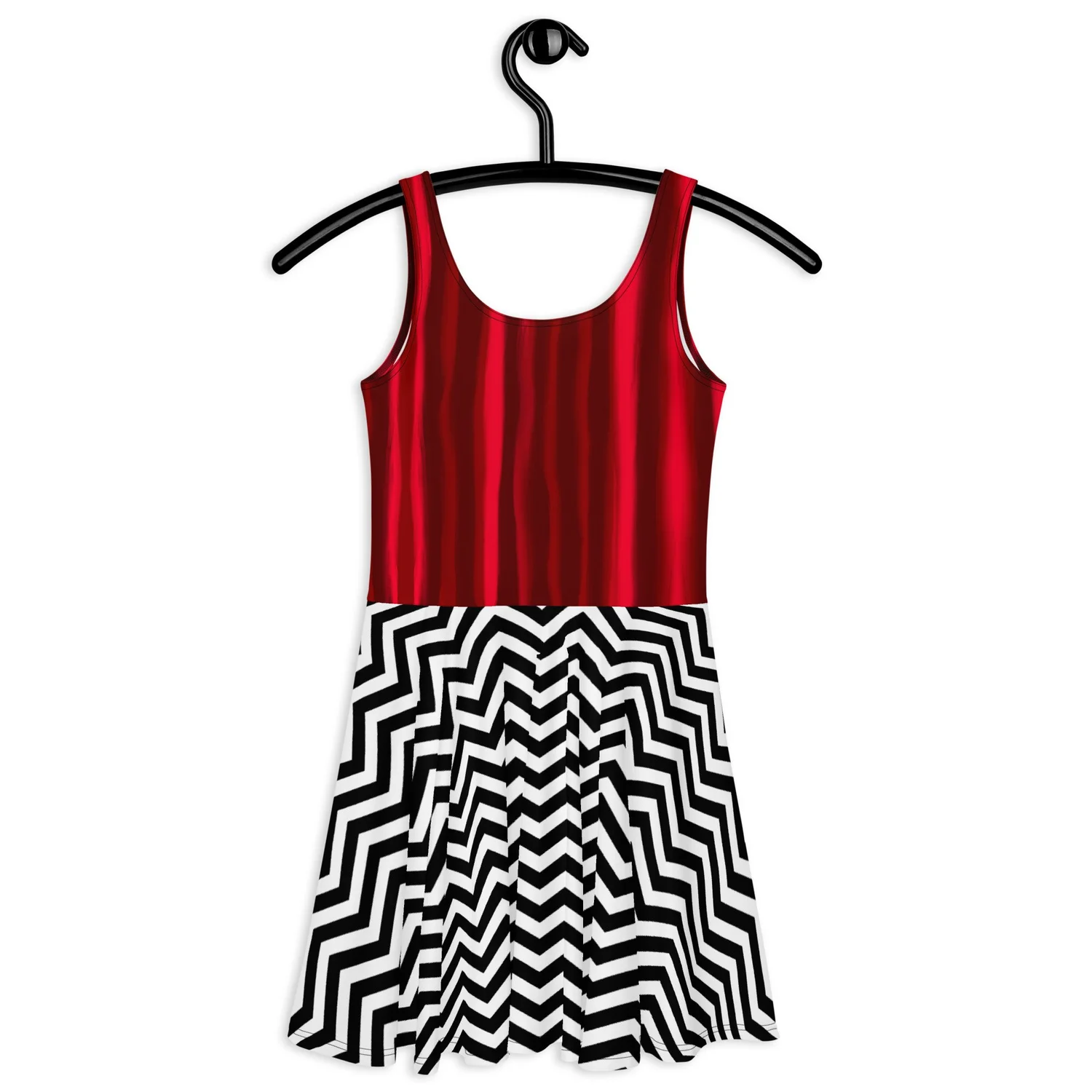 red and black chevron dress Ralph Lauren Sleeveless Belted Dress-Red & Black Chevron-Poly Blend Size 3X-NWT
