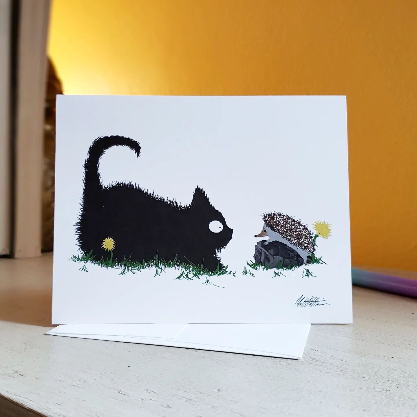 In one week, on 5/13, is our first show of the season! Find us,  and so many more amazing artistans,  at @themarket1115 from 10 to 4. See link in profile for more show dates and emails.
. 
.
.
#fallenpeachlane #greetingcard #blackcat #ctartist #illus