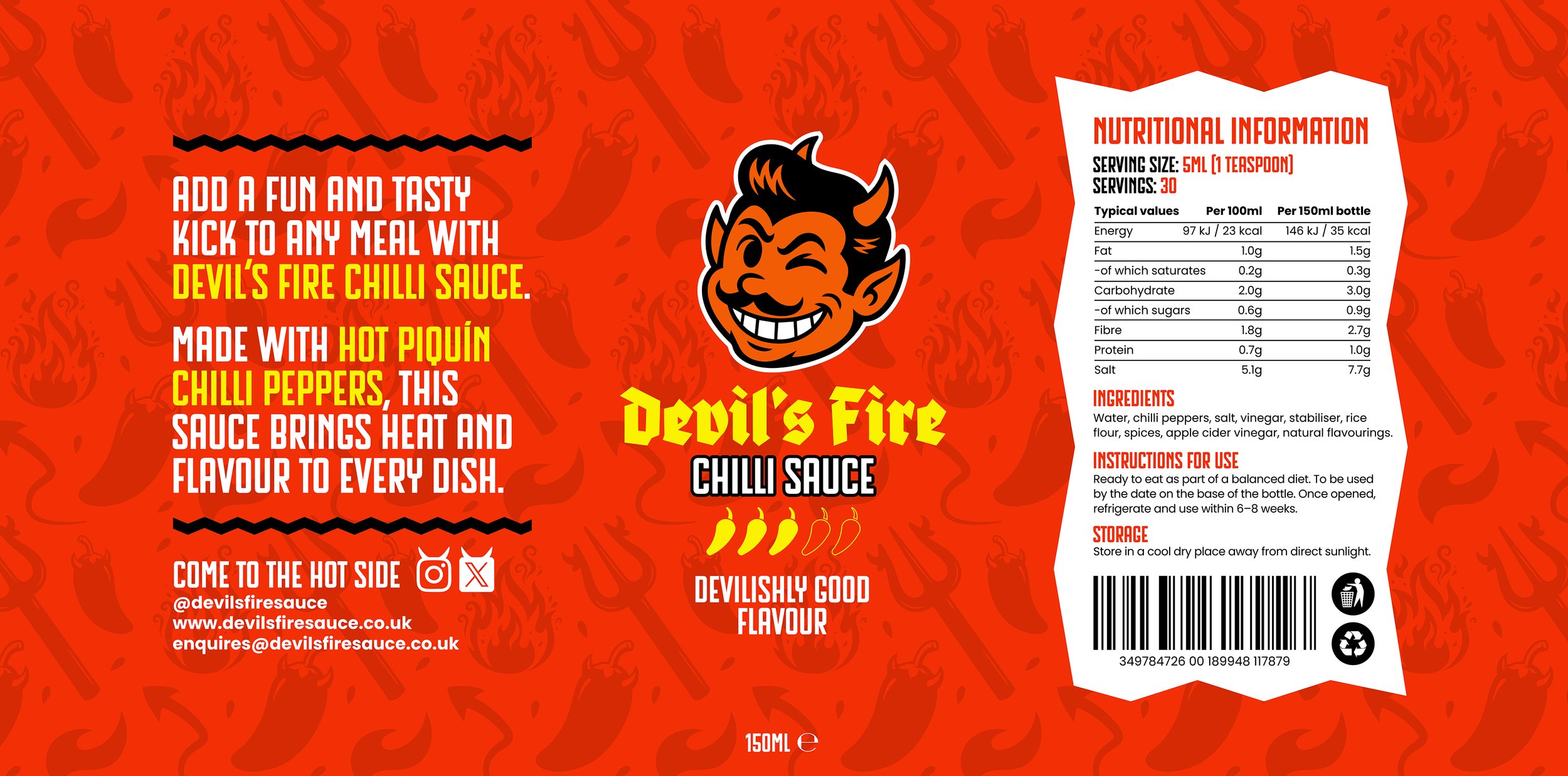 Devil's Fire Flat Label Design