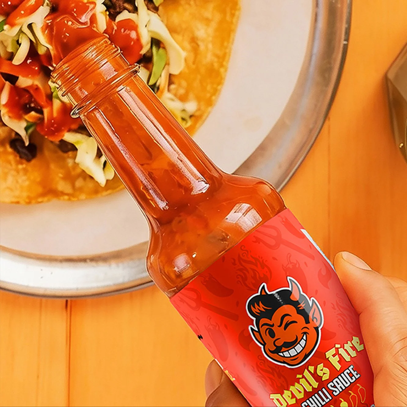 Pouring Chilli Sauce Product Shot