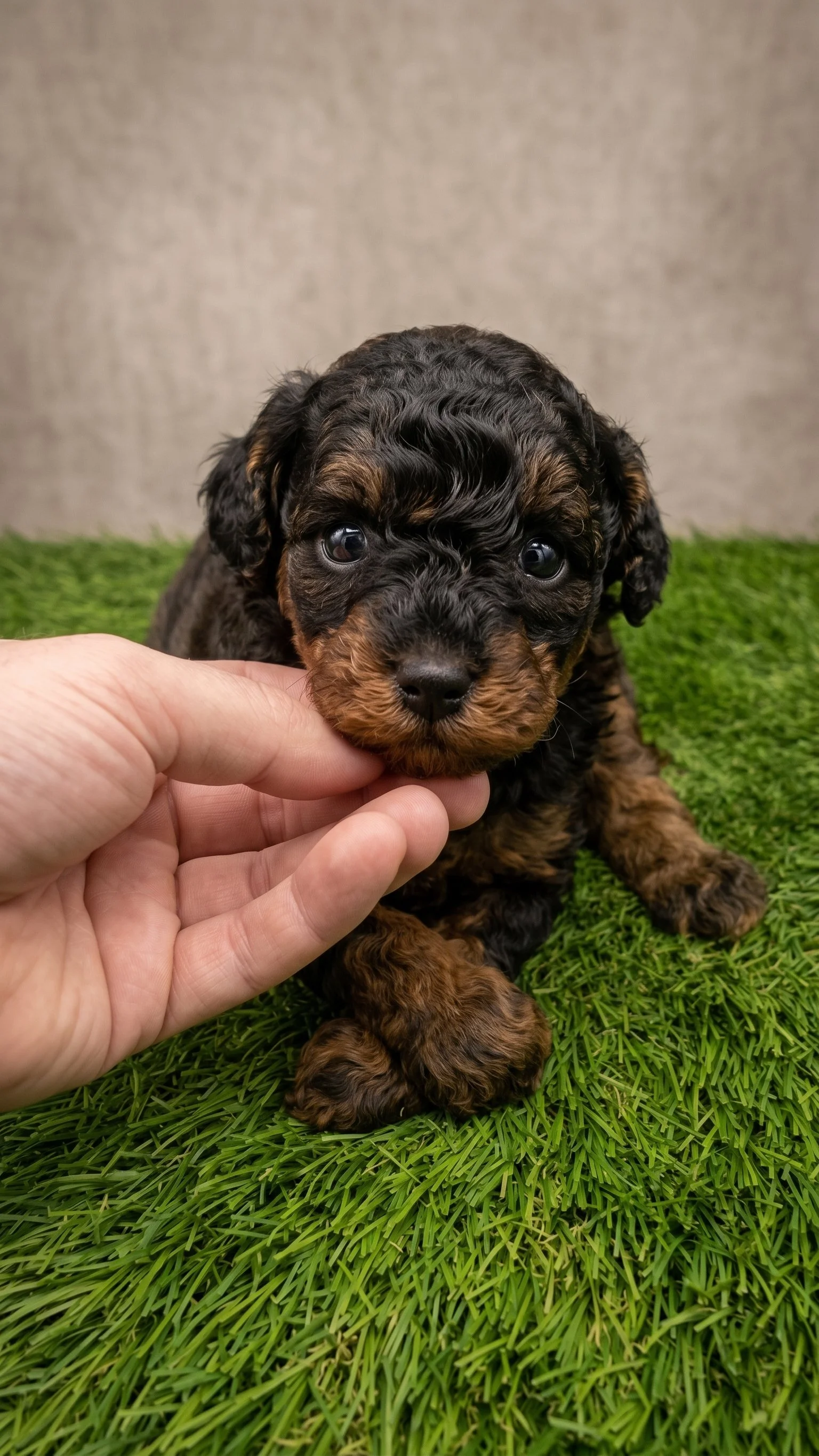 Female Small-Size Poodle – Miniature/Toy Lines – Sable Phantom – Available