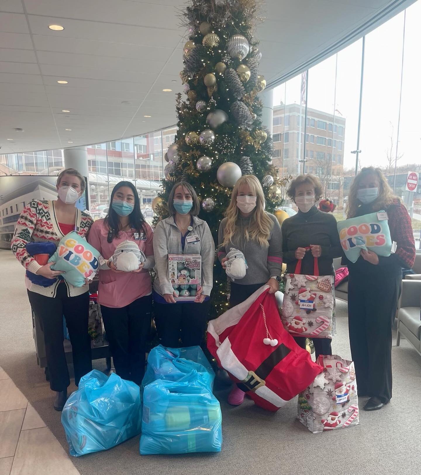 &quot;Twas the day before Christmas Eve...The Bass Foundation happily donates various comfort items including colorful blankets, pillows, art kits and plenty of toys to the children in the pediatric unit. Thank you to @coopermanbarnabas and staff fro