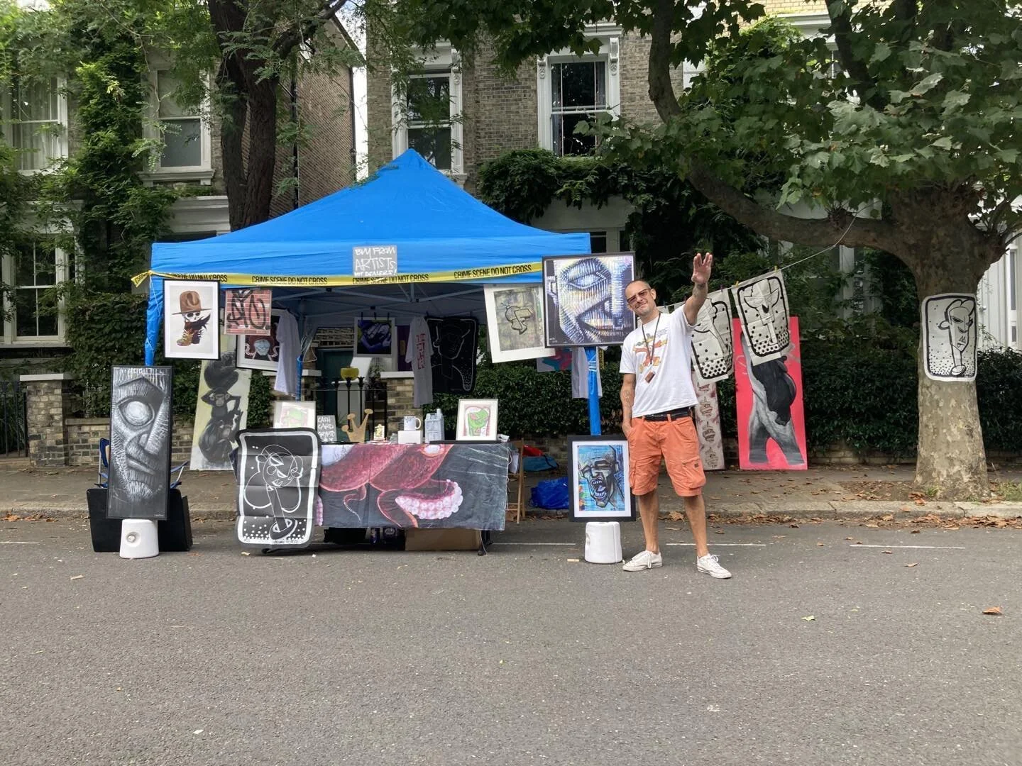 Camdemonium art stall York rise Street party On today NW5 1SU. Two stages live music Dit it Soundsystem lots of stalls and great artwork. Come on down