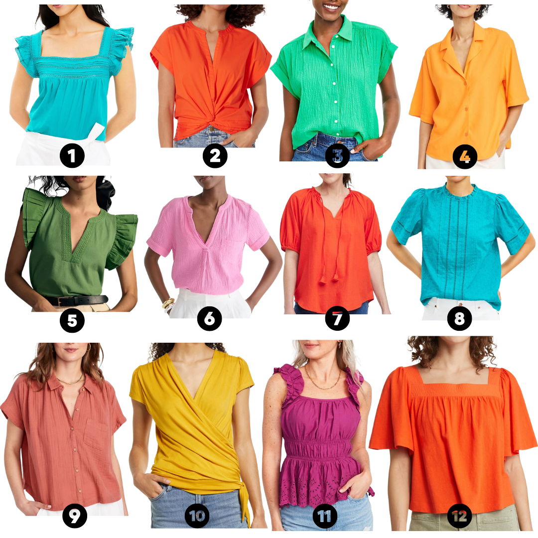 Bright spring tops