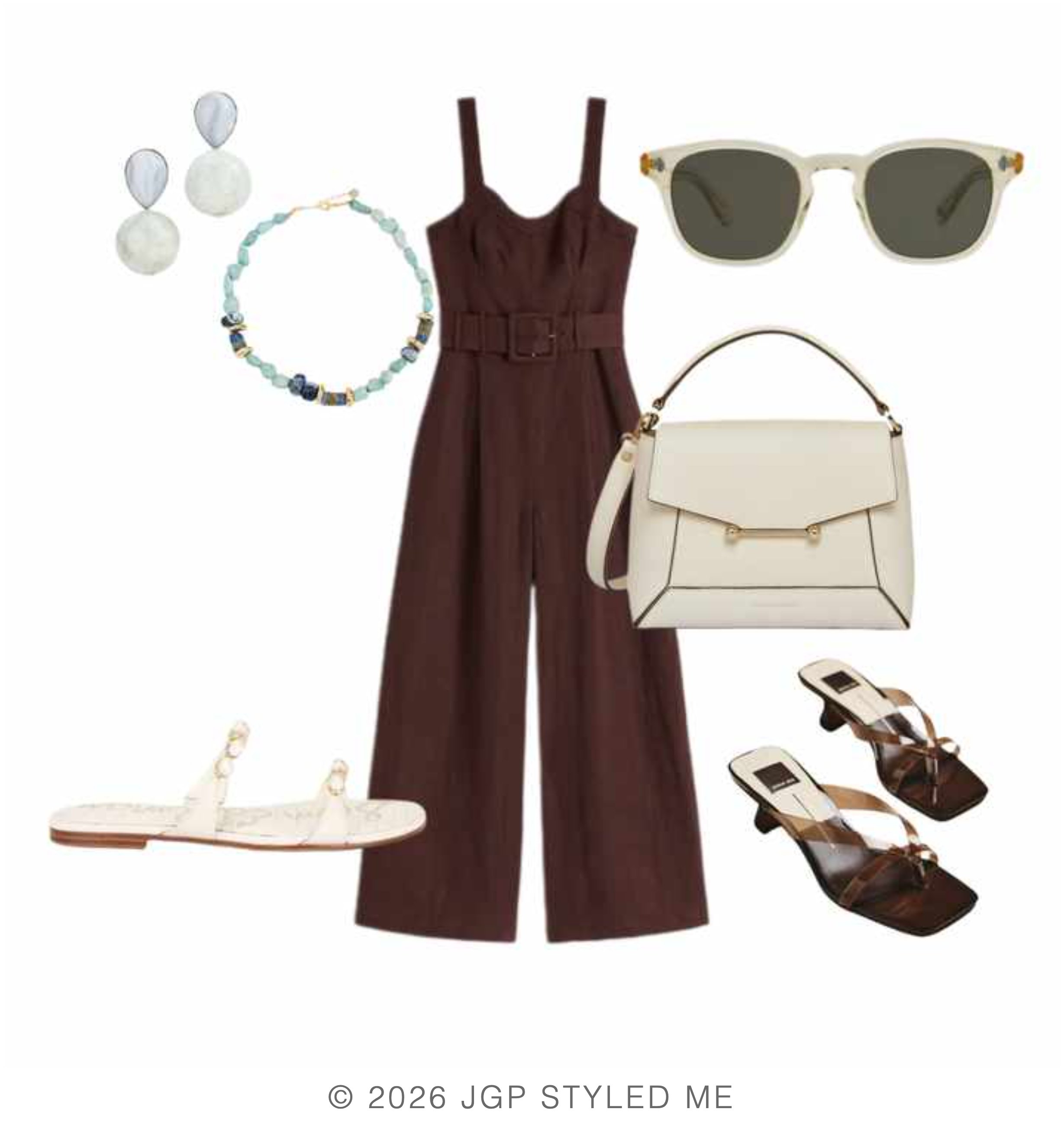 brown linen jumpsuit