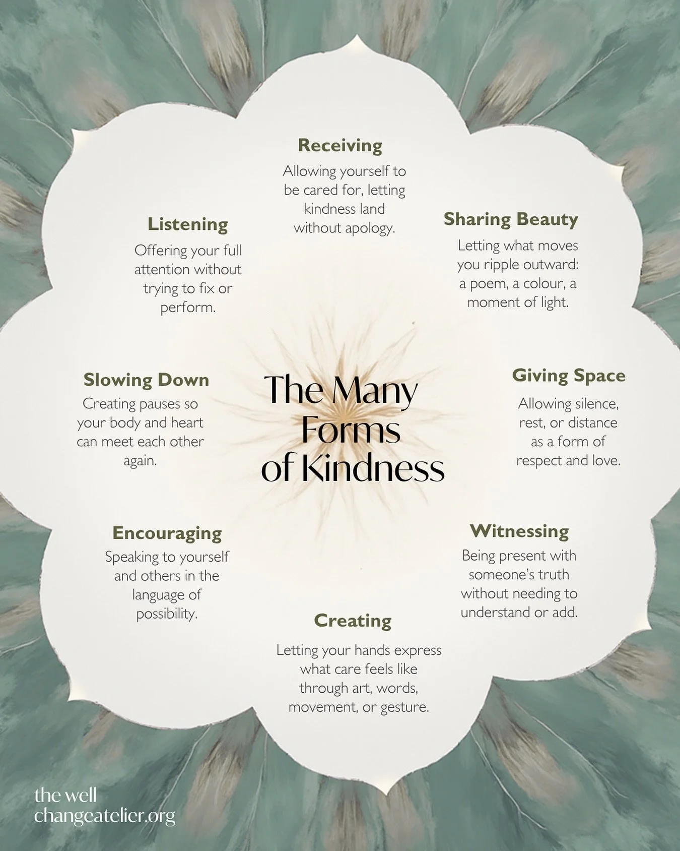 Kindness isn&rsquo;t only what we do: it&rsquo;s the energy we carry into how we listen, create, and connect.

Some days, kindness looks like slowing down. Others, like sharing a spark of beauty or giving someone (or yourself) the gift of space.

🌿 