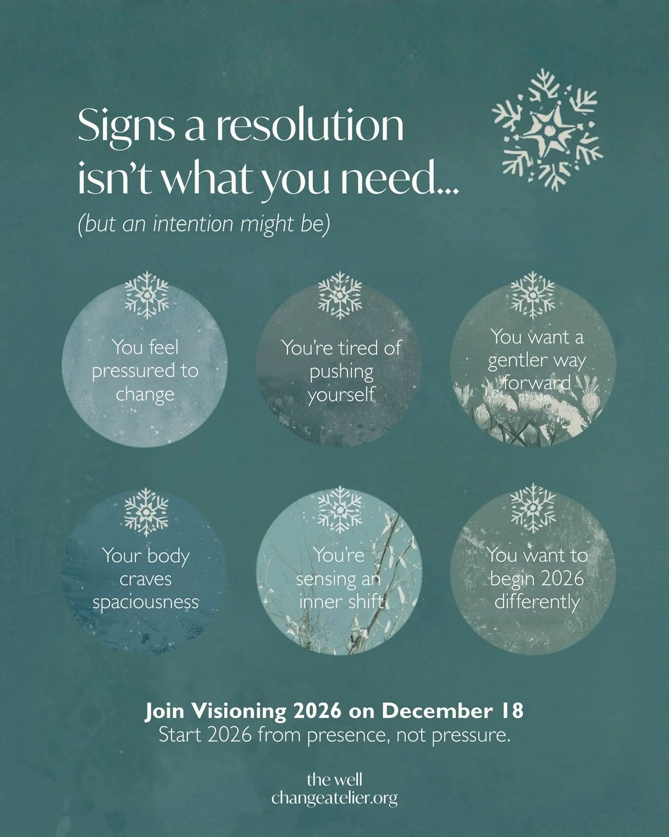 At this time of year, it&rsquo;s easy to fall into the rhythm of fixing, planning, improving. But what if your next chapter didn&rsquo;t need to be controlled, only felt?

Resolutions often come from pressure. Intentions arise from presence. One push